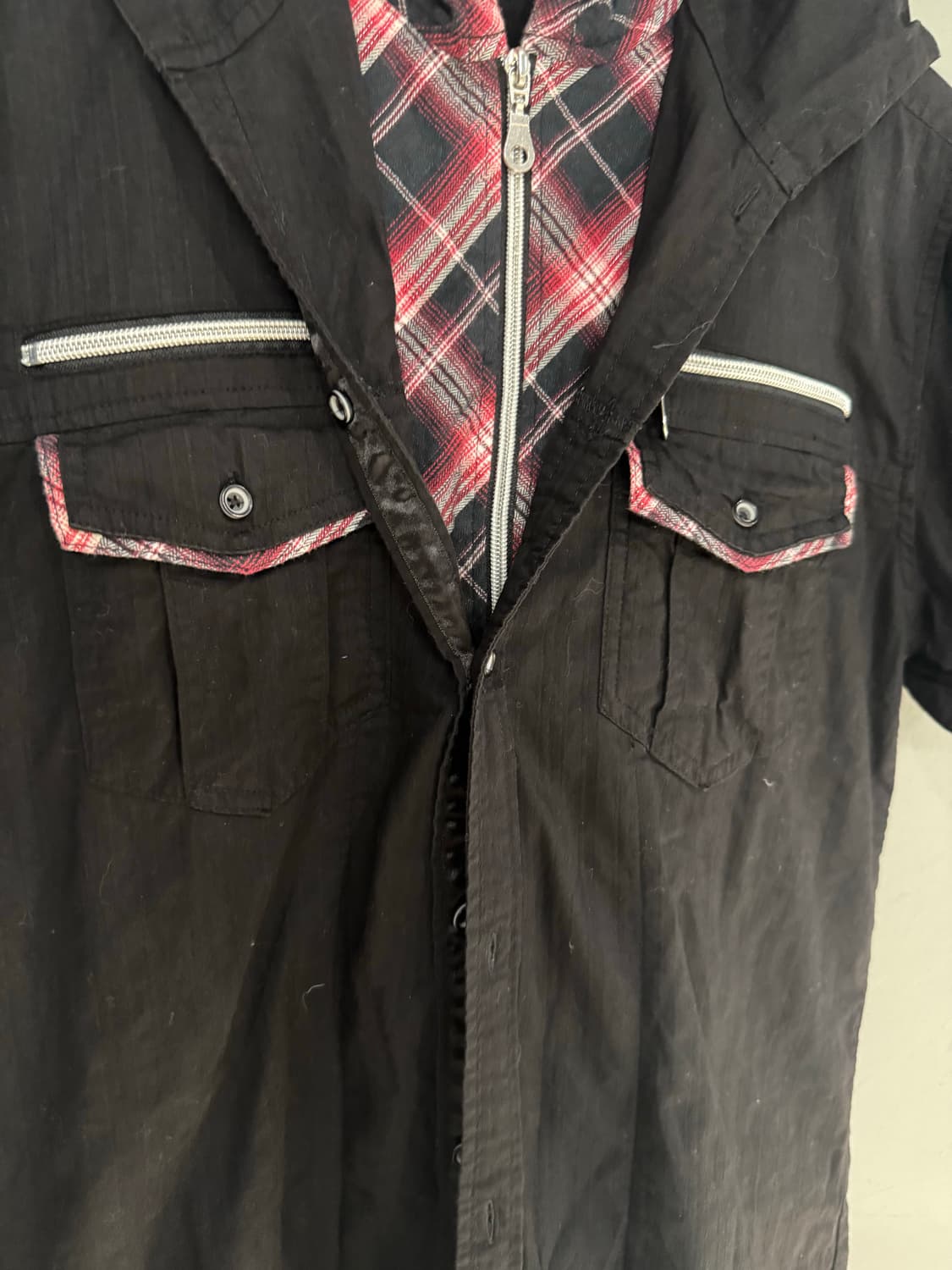 check hood layered detail shirt 상품이미지7