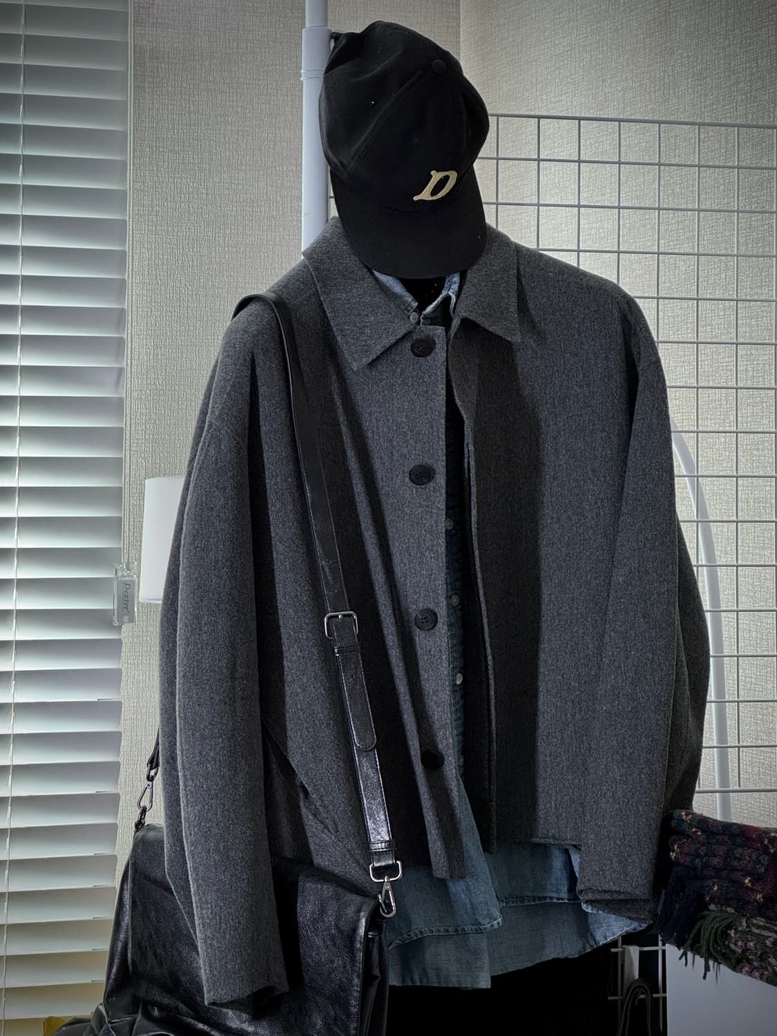 [LE17SEPTEMBRE] 울 미니멀 쇼트 블루종 (멜란지 그레이) 상품이미지4