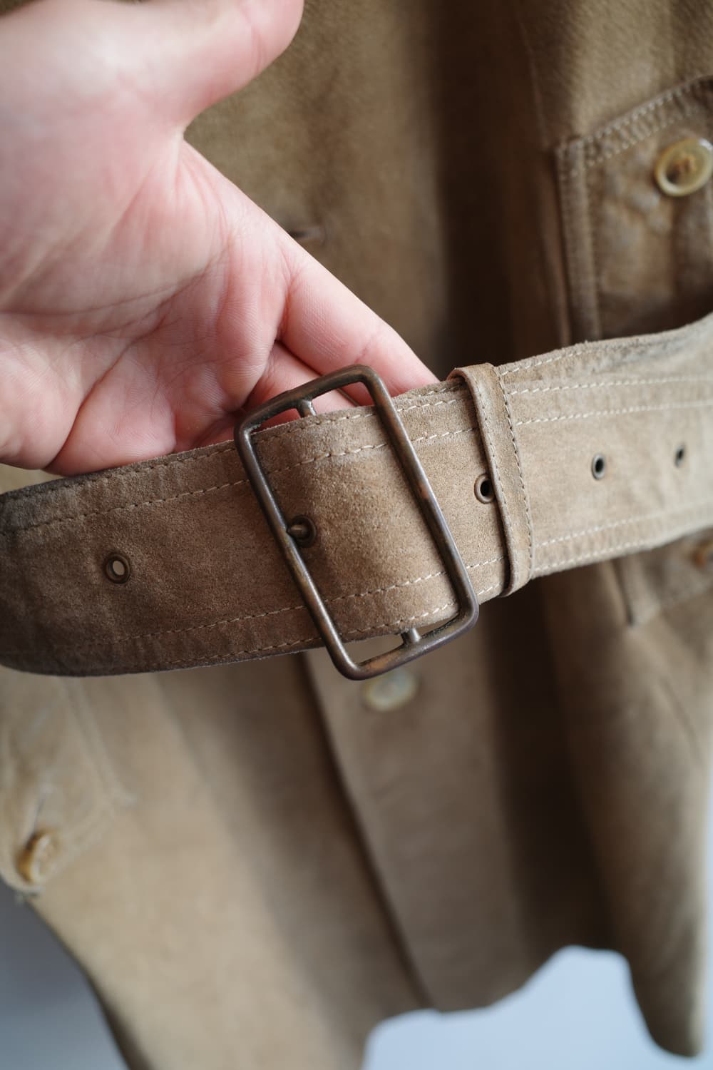 VAN JAC 반자켓 리얼레더 트렌치 코트  상품이미지5