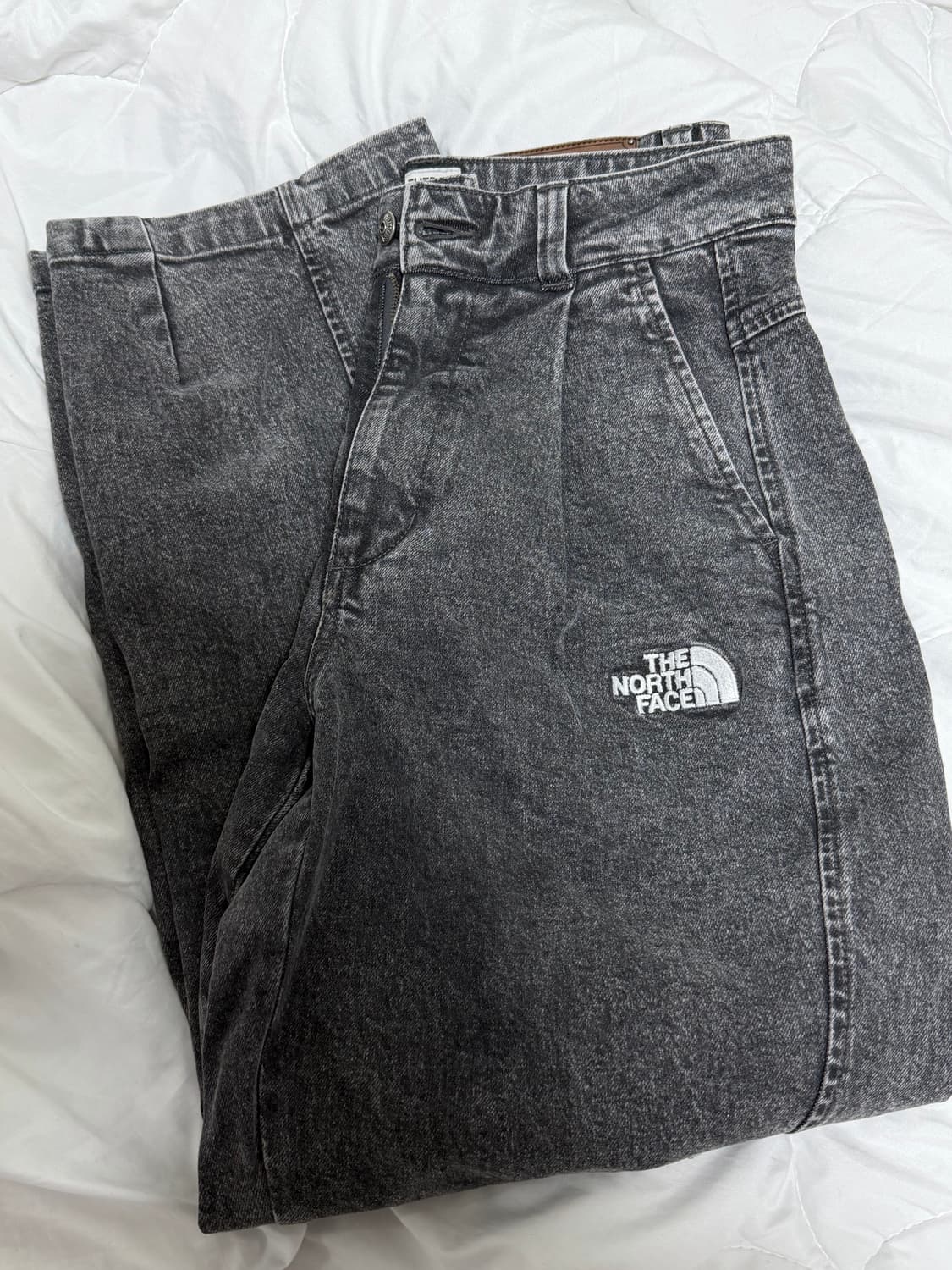 (새상품/택o) 노스페이스 화이트라벨 오버핏 데님팬츠 그레이 72 상품이미지3