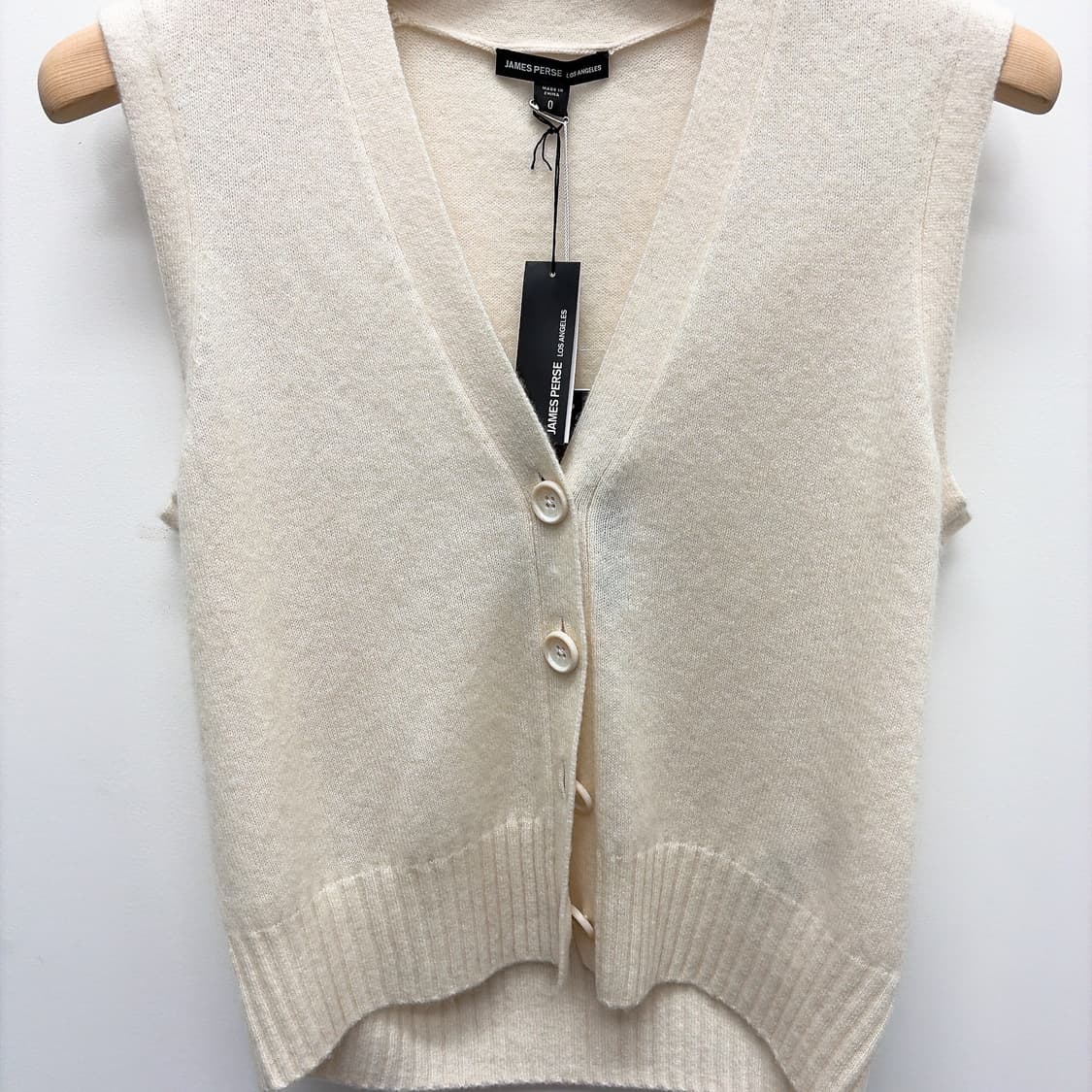 (정품/새상품) 제임스펄스 여성 캐시미어 니트 베스트 아이보리 상품이미지2