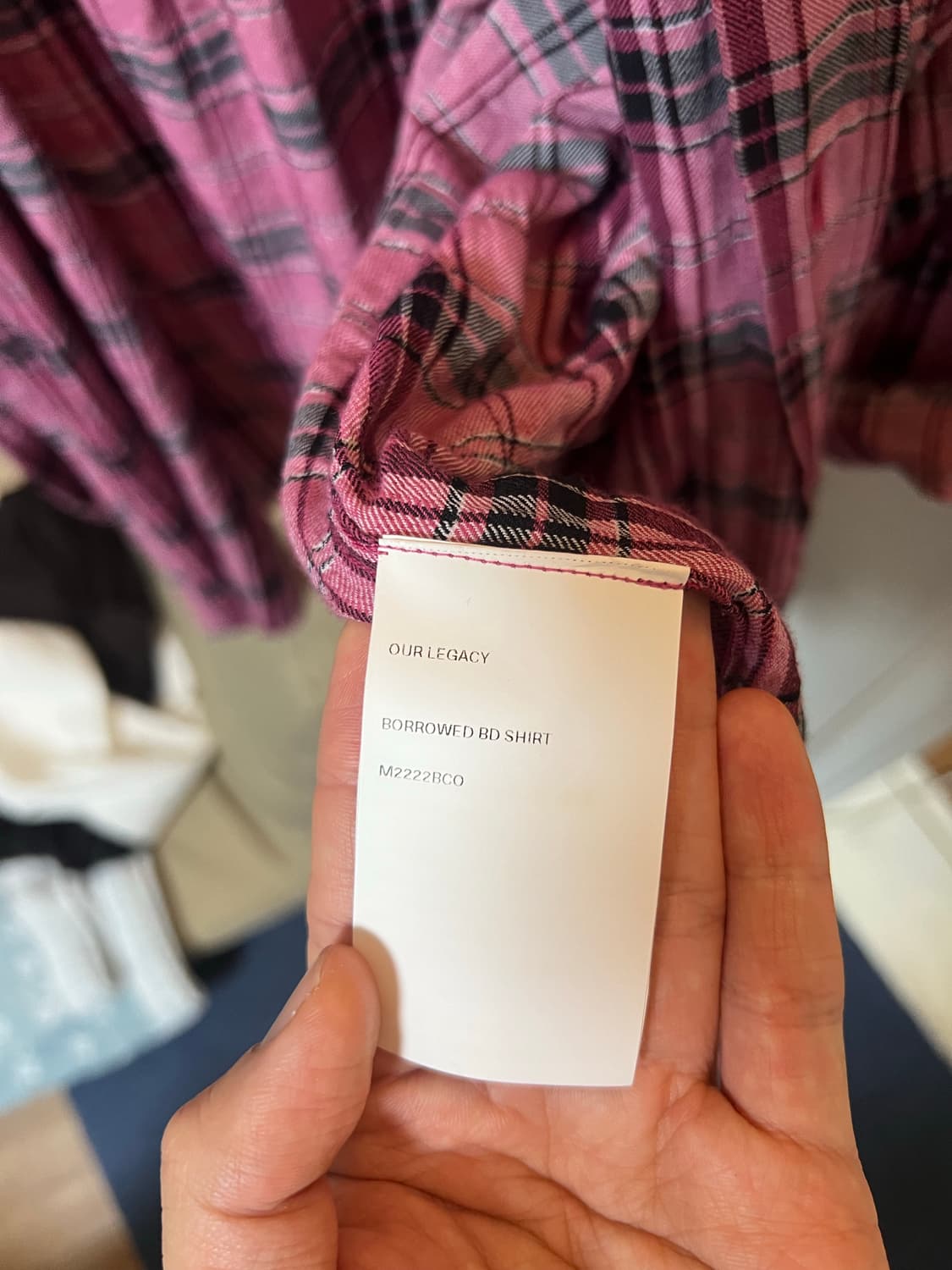 아워레가시 버로우드셔츠 체크 핑크 48 상품이미지3