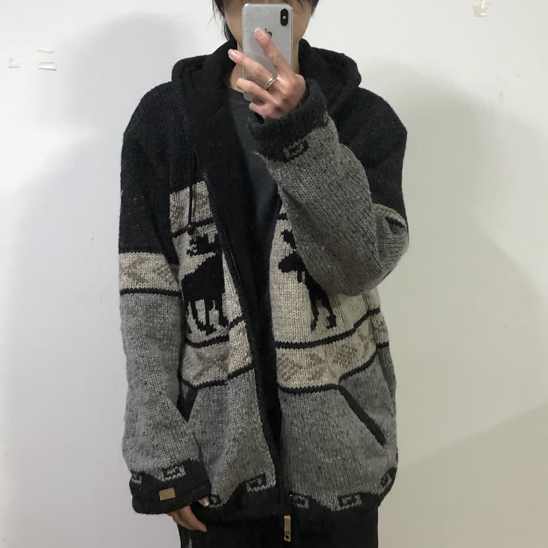 캐나디안 코위찬 뉴질랜드울 니트 후드집업  상품이미지3