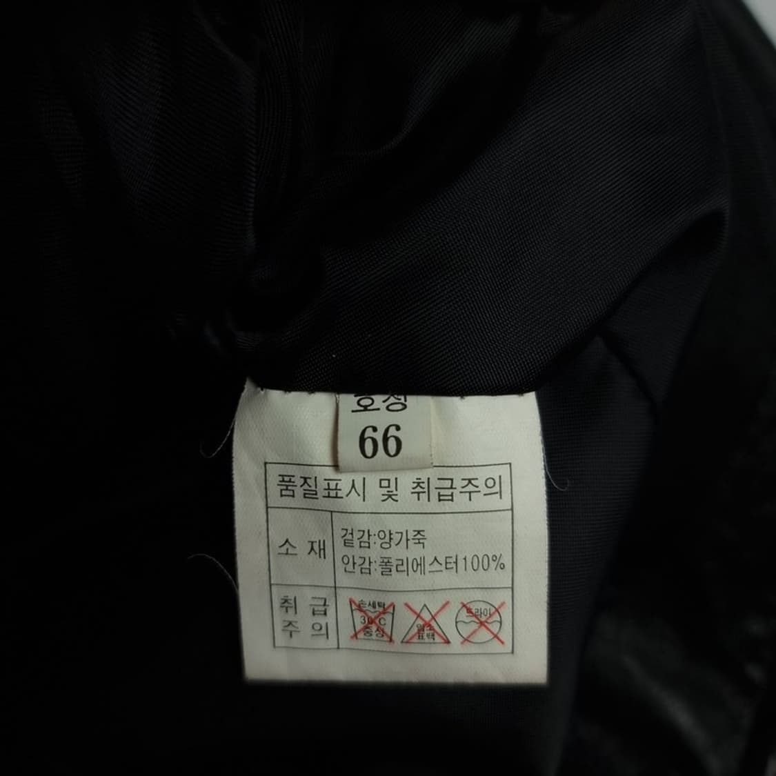 [빈티지] 리얼 램스킨 양가죽 고딕 사선 라이더 가죽 자켓 M18718 상품이미지9