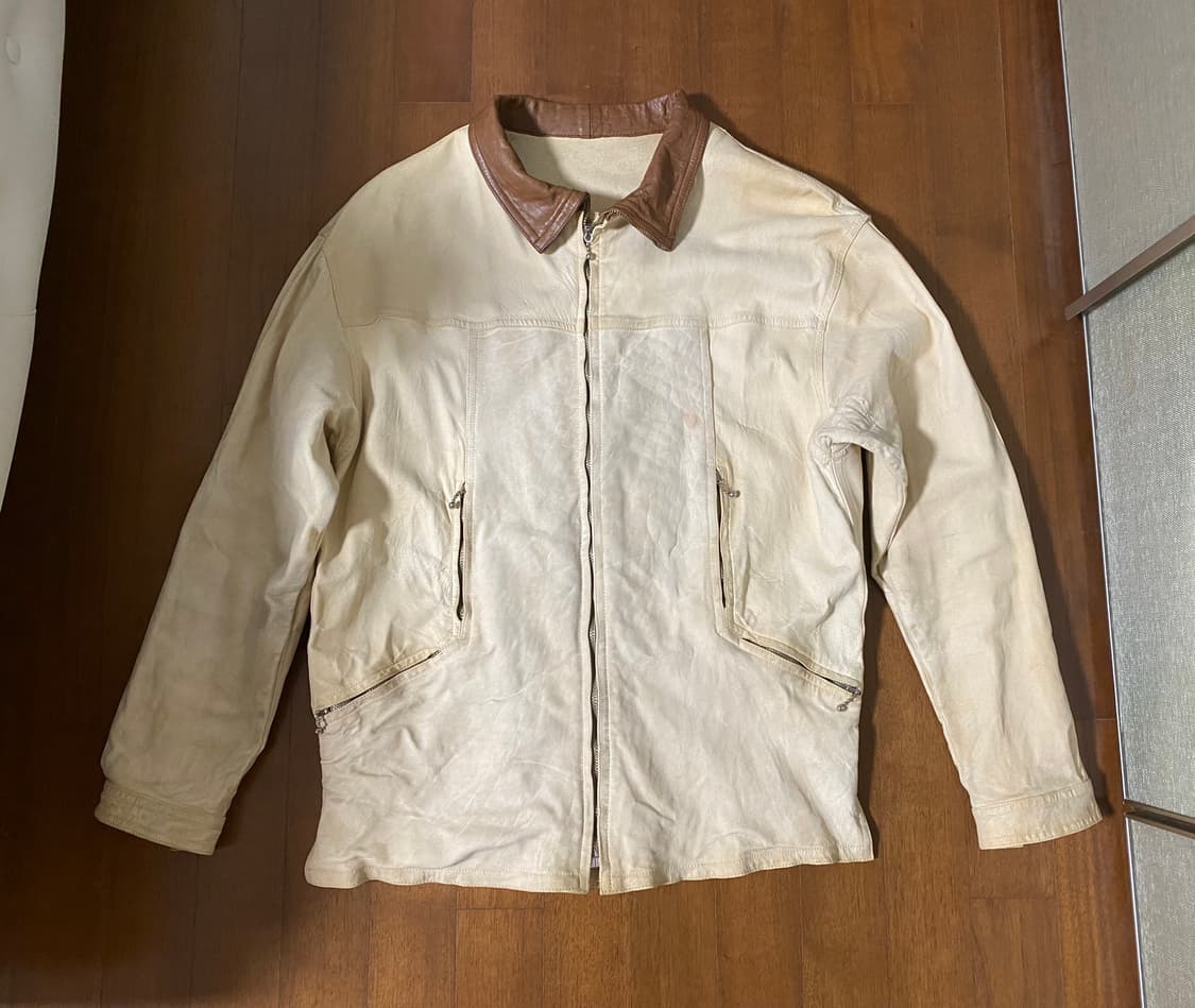 [XL] 80s 조르지오 아르마니 스웨이드 하이칼라 자켓 상품이미지1