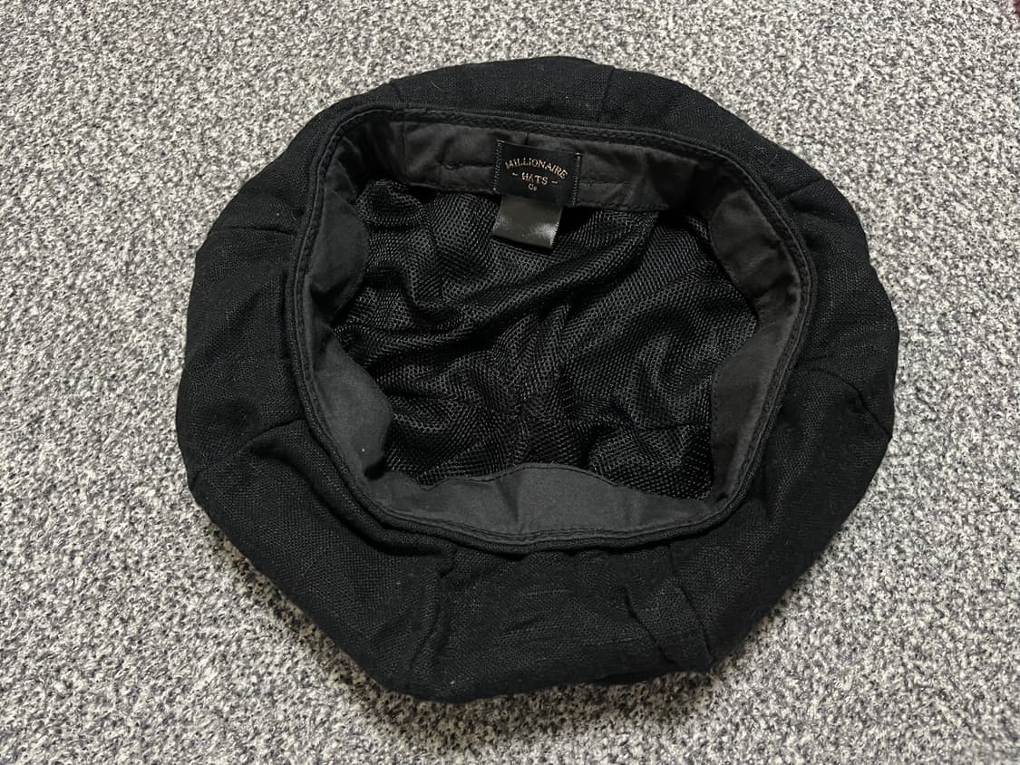 밀리어네어햇 헤링본 린넨 베레모 블랙 상품이미지3