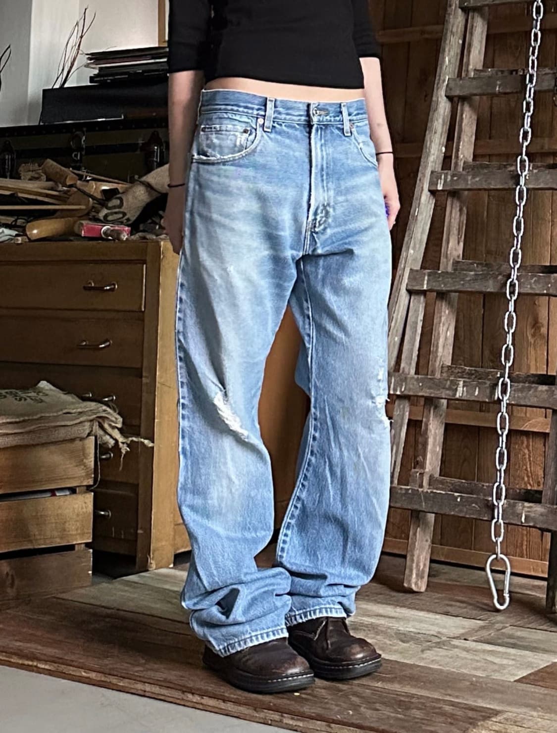 Levi's 517 부츠컷 데미지 데님 진 상품이미지3
