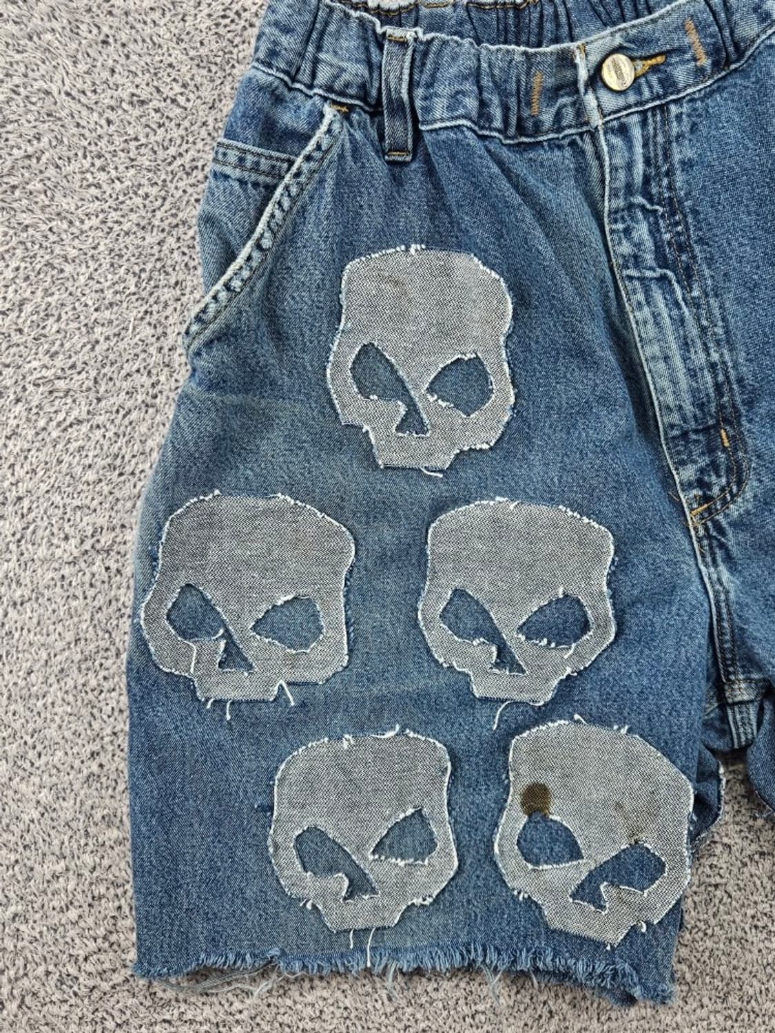 칼하트X할리데이비슨 커스텀 데님 쇼츠 반바지 (42"추정) / 11646 상품이미지5