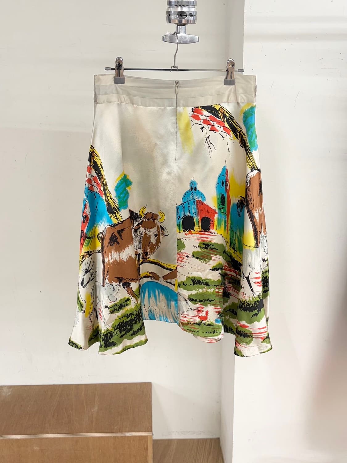 쿠스토 바르셀로나 멀티컬러 프린트 코튼 미디 스커트  상품이미지6