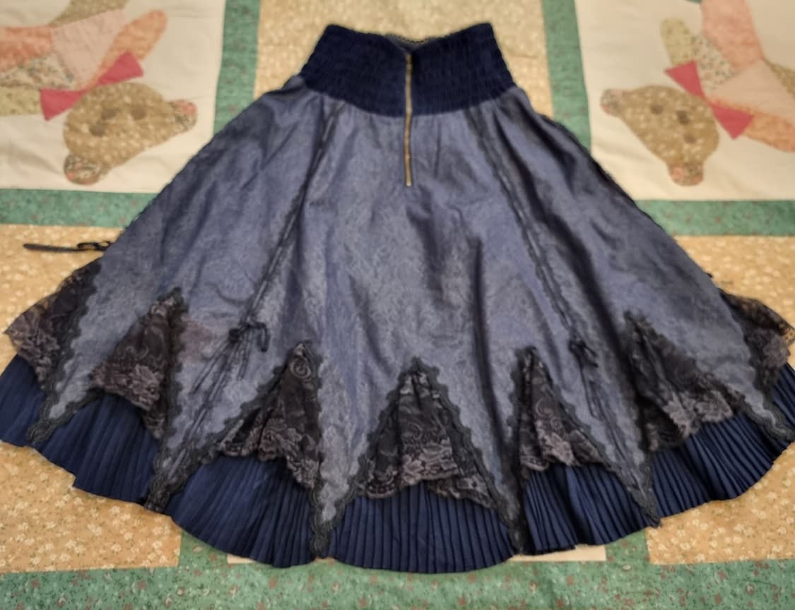 OZZ ONESTE 오즈 오네스트 네이비 고딕 레이스 스커트 상품이미지5