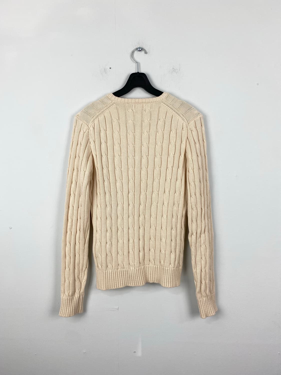 폴로 랄프로렌 아이보리 꽈배기 브이넥 니트 S 상품이미지2