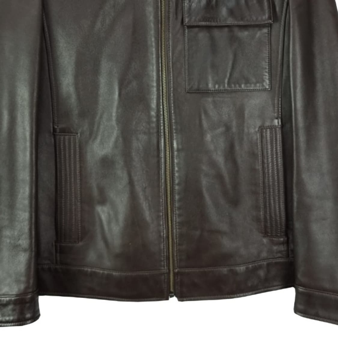 [오야니] 리얼 쉽스킨 양가죽 싱글 집업 레더 자켓 M19582 상품이미지5