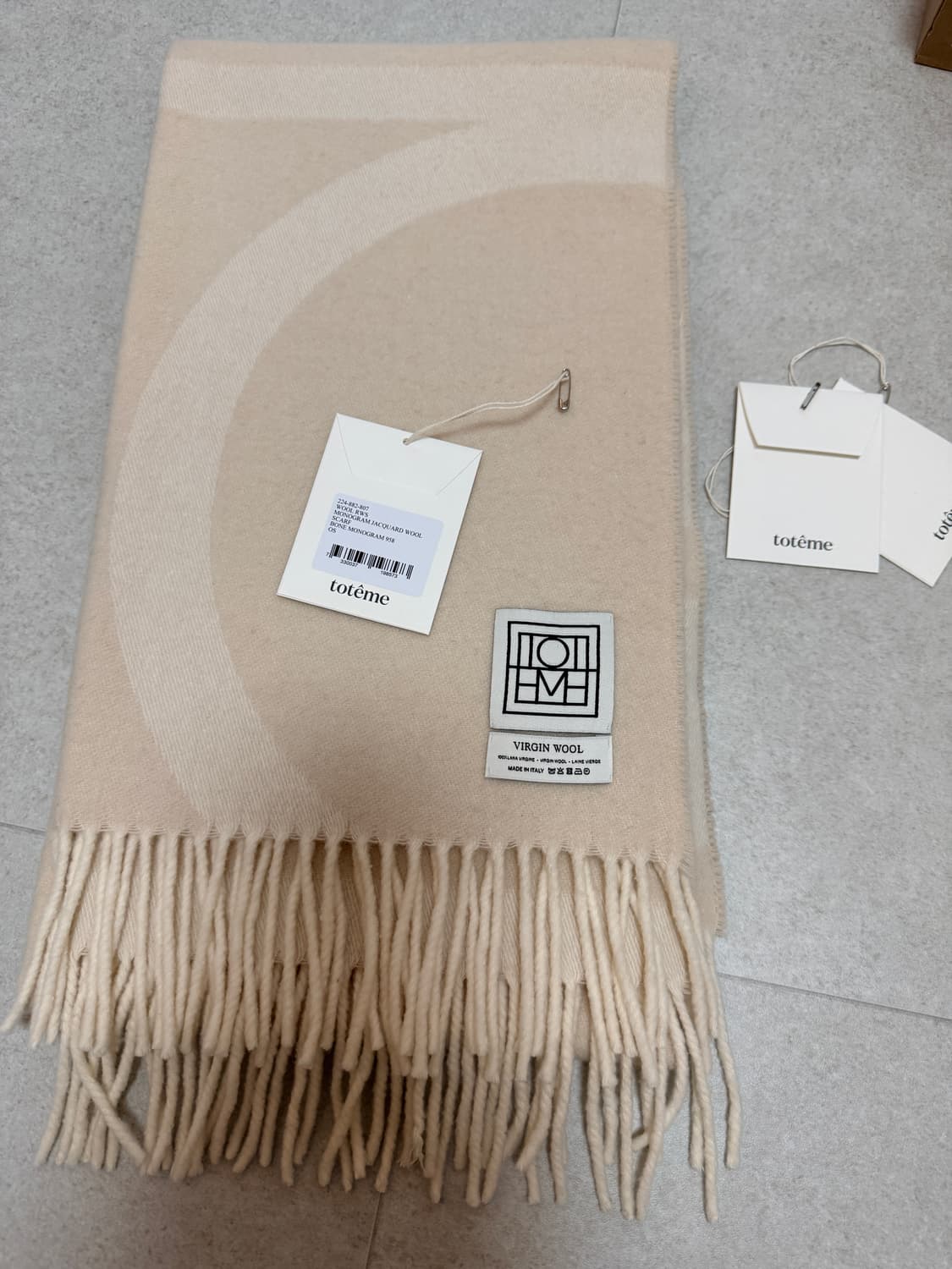 Toteme 토템 모노그램 자카드 울 스카프 본 모노그램 상품이미지5