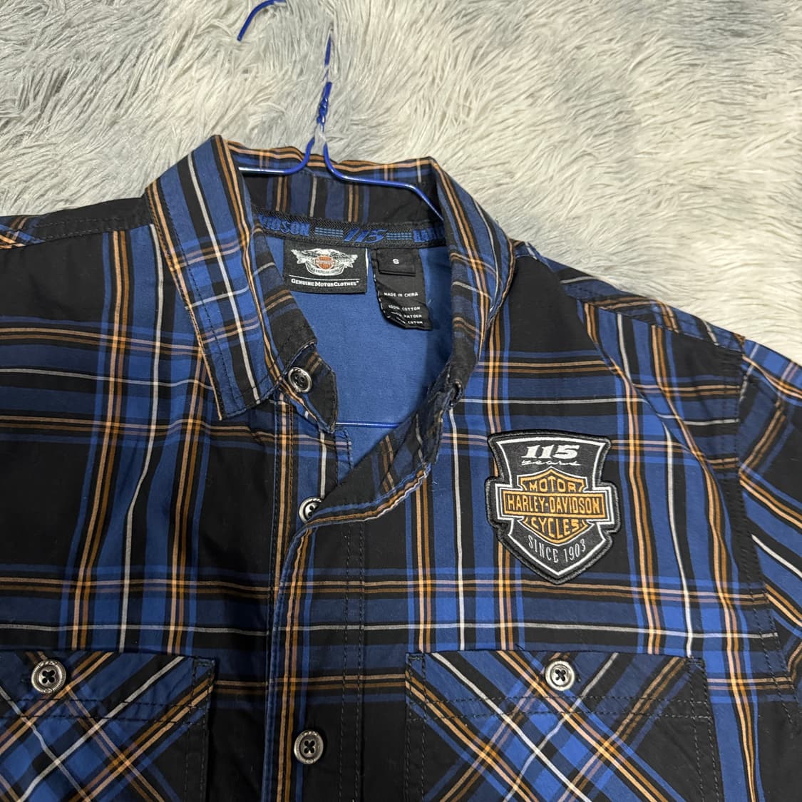 할리데이비슨 체크 반팔셔츠 S사이즈 상품이미지2