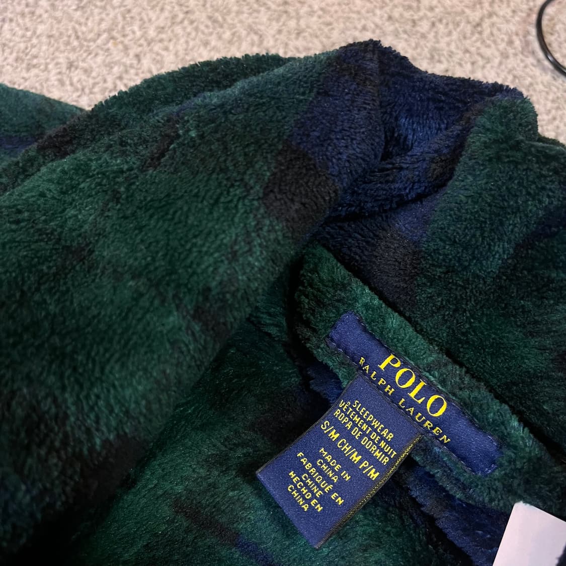 폴로 랄프로렌 블랙 와치 포니 플리스 로브 (허리끈 망실) 상품이미지4