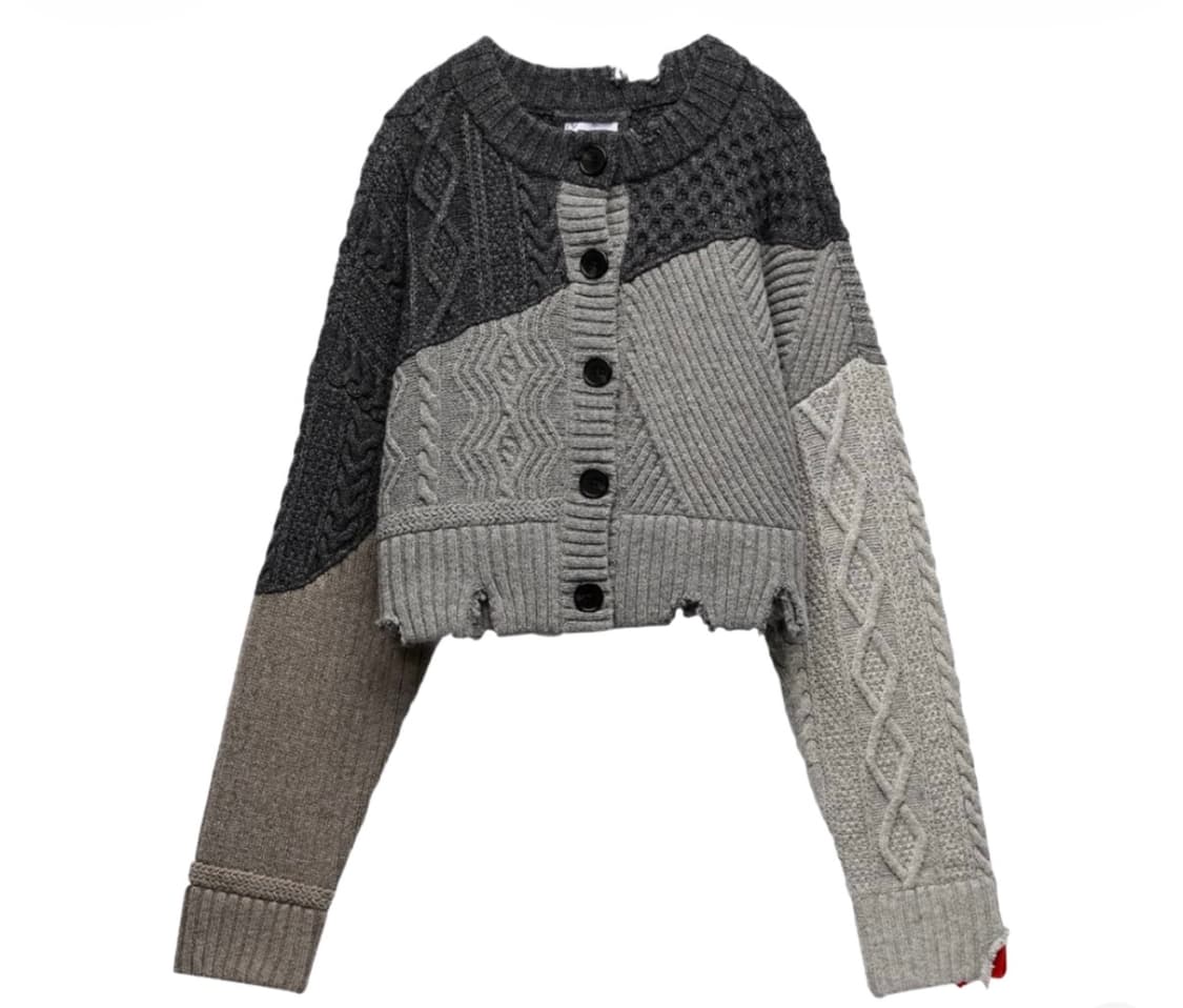 자라 x 아더에러 디스트로이드 크롭 가디건 블루 L-XL 상품이미지1