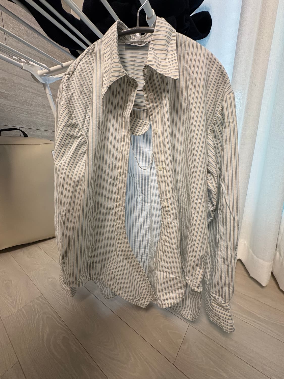 로우클래식 언발란스 스트라이프 셔츠 상품이미지1