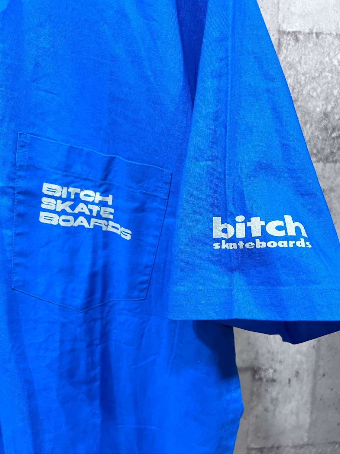 90s 비치 스케이트보드 로고 자수 오픈칼라 반팔 셔츠 상품이미지2