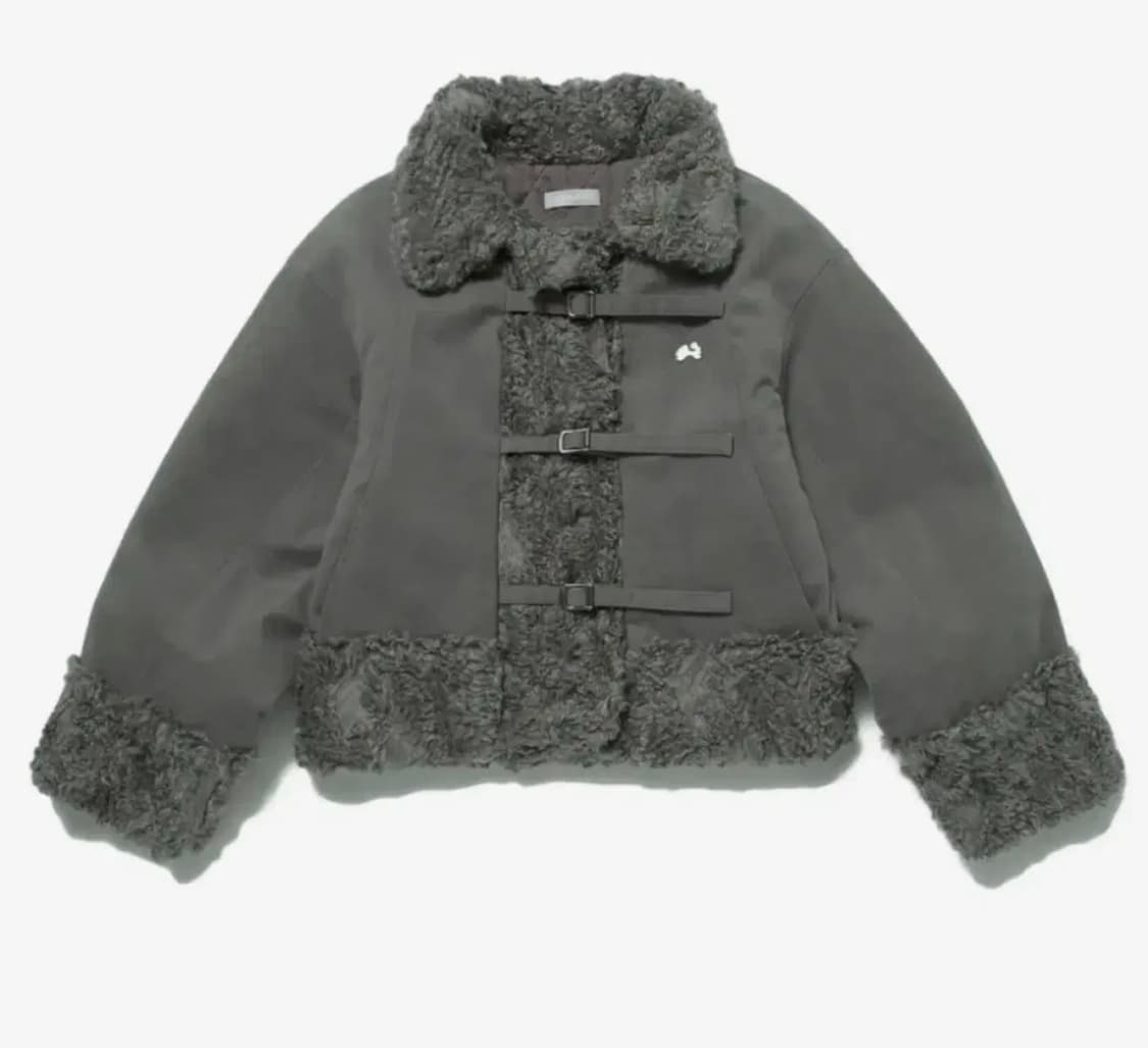 허그유어스킨 시어링 퍼 자켓 (카키) 텍0 상품이미지4