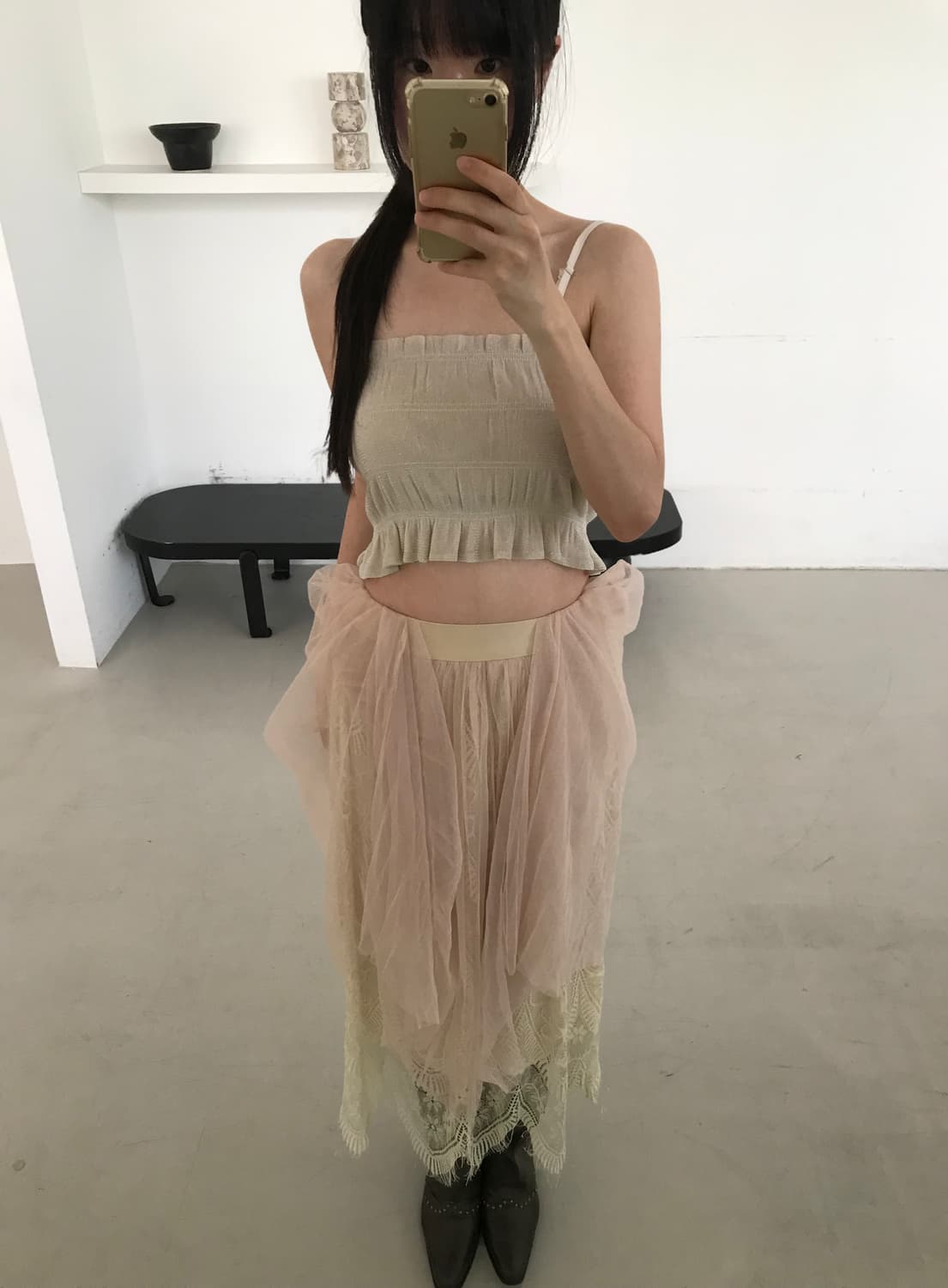vintage lace sha skirt 상품이미지5