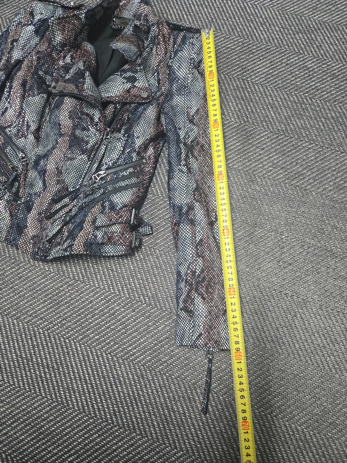 제시뉴욕 뱀피 무늬 가죽 라이더 재킷 상품이미지8