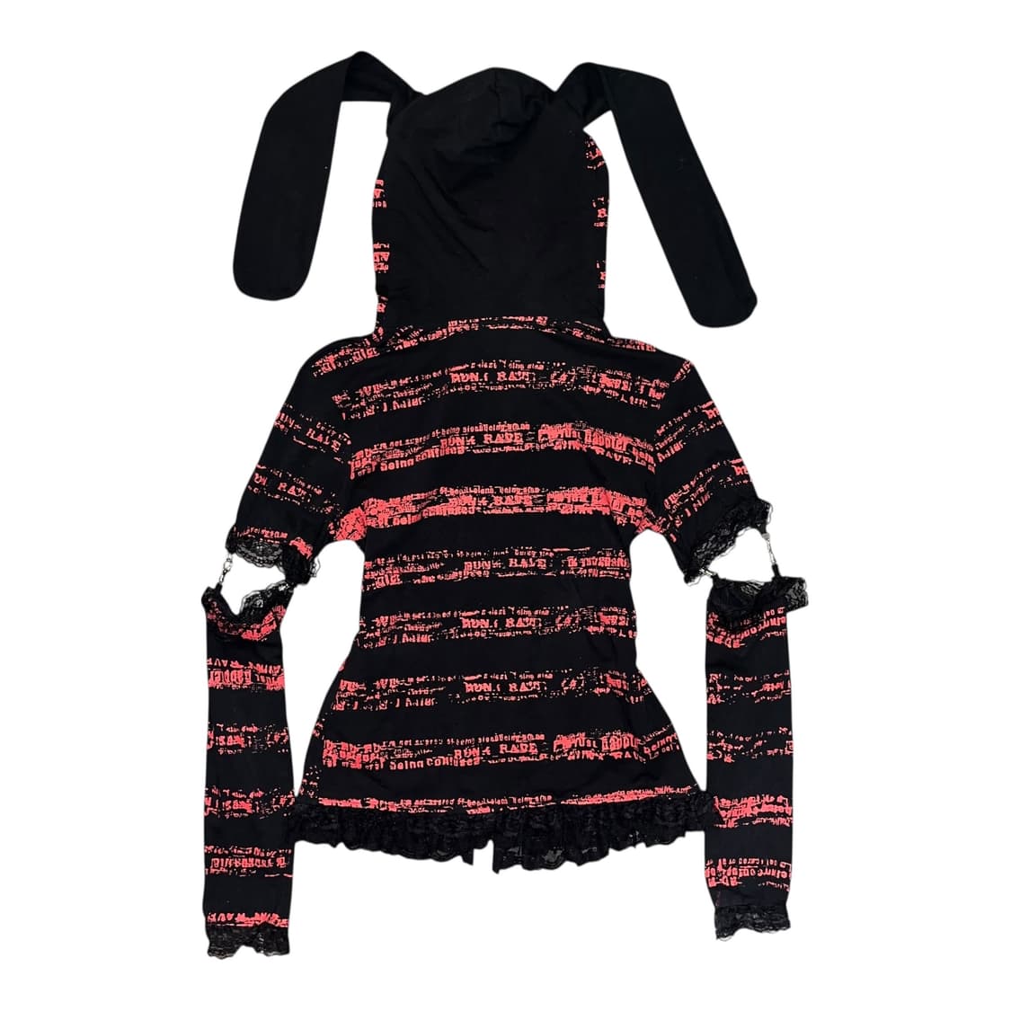 우사기 레이스 프린팅 후드집업 펑크y2k갸루 상품이미지4