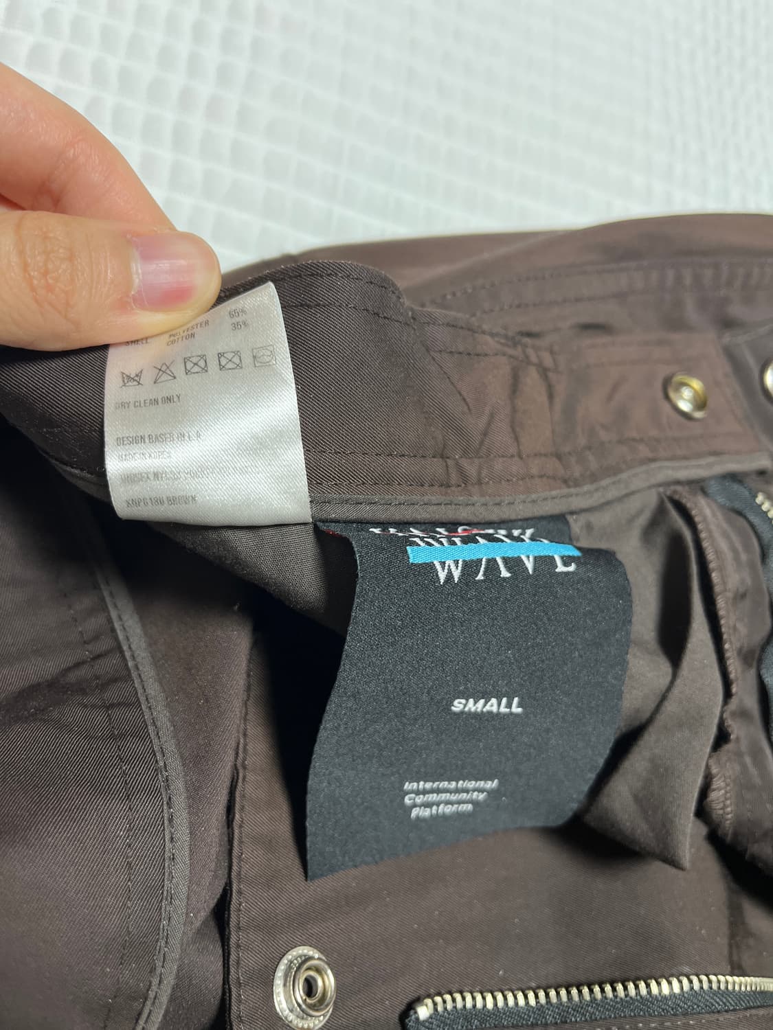 [S] 노우웨이브 나일론 유니섹스 퍼커링 팬츠 브라운 상품이미지5