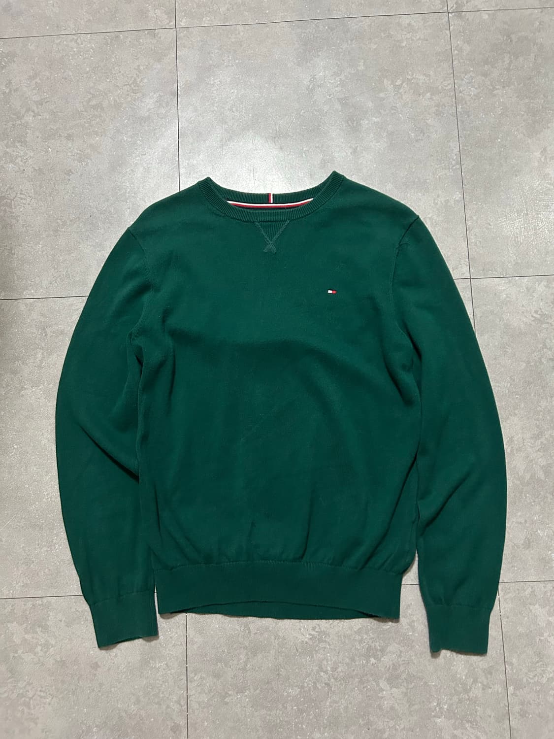 티미힐피거 다크그린  빈티지 코튼 니트  95size  상품이미지1