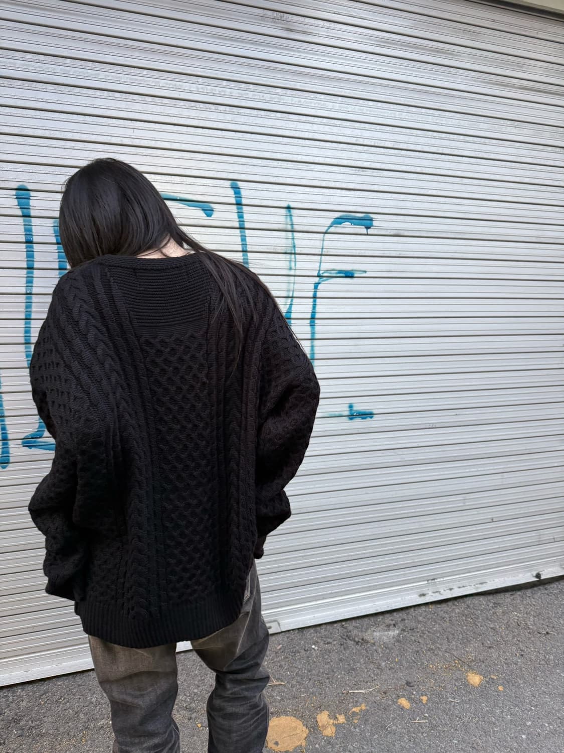 준지 와플 디테일 헤비울 니트 상품이미지1