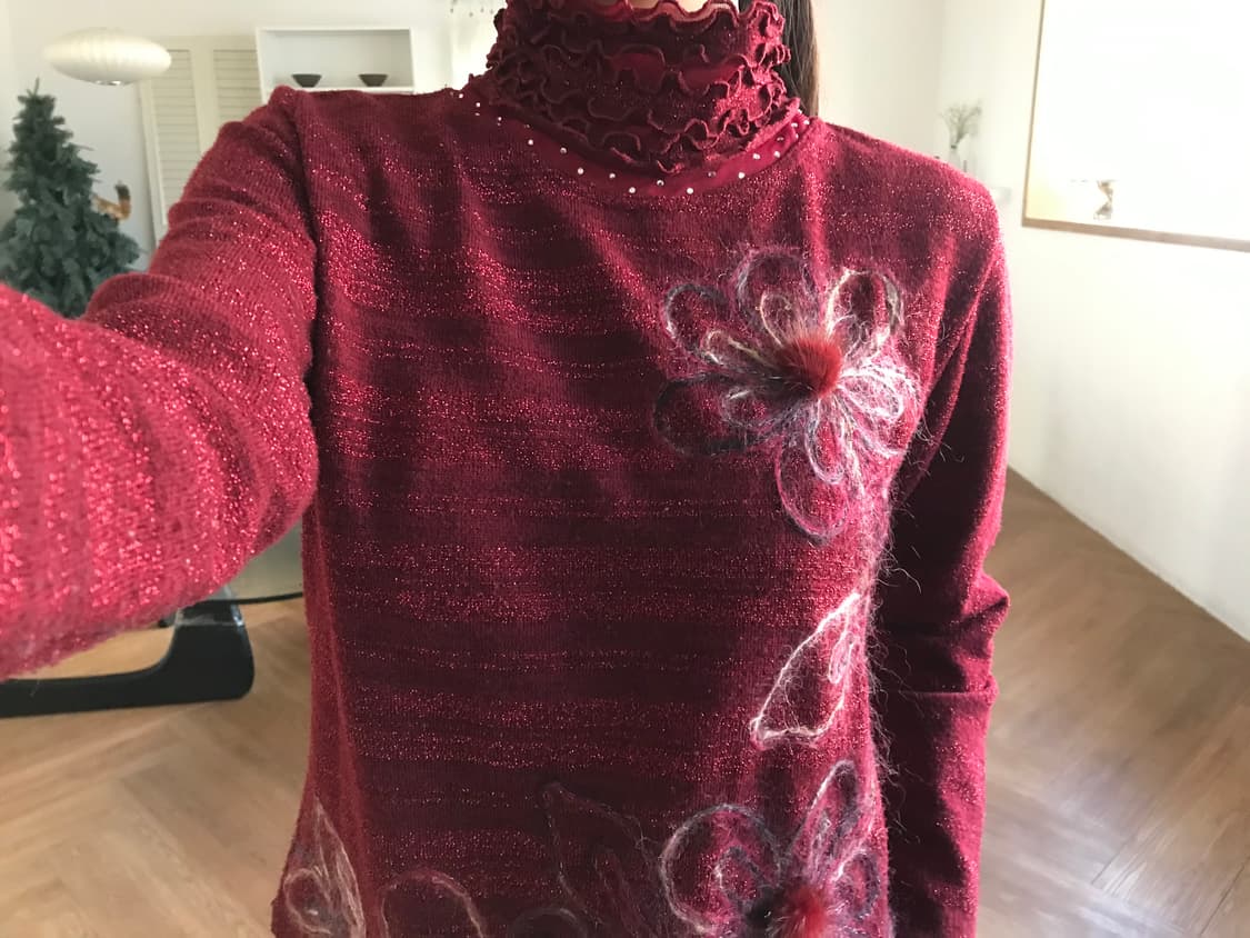 vintage pearl pom pom pattern top 상품이미지4