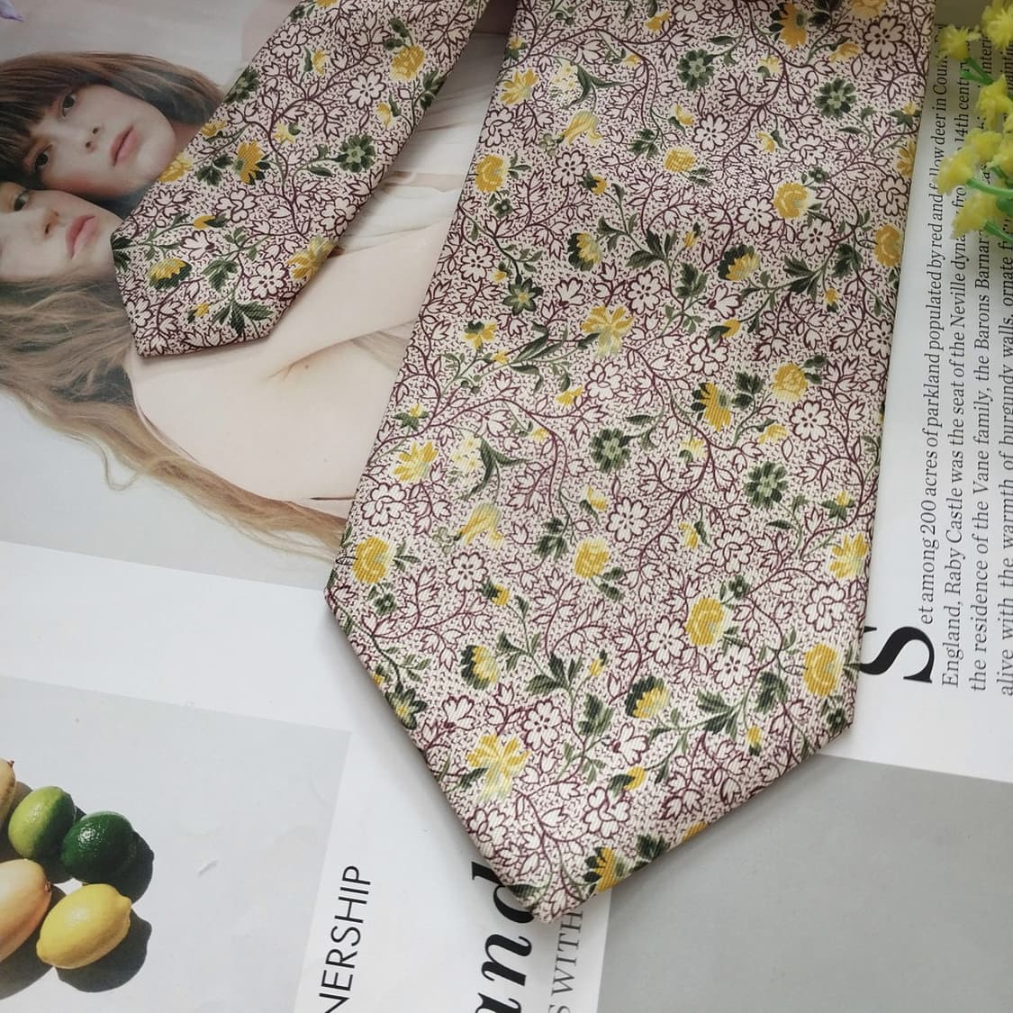 폴 스미스 실크 플라워 패턴 넥타이 9.5cm A+등급 K1296
 상품이미지4