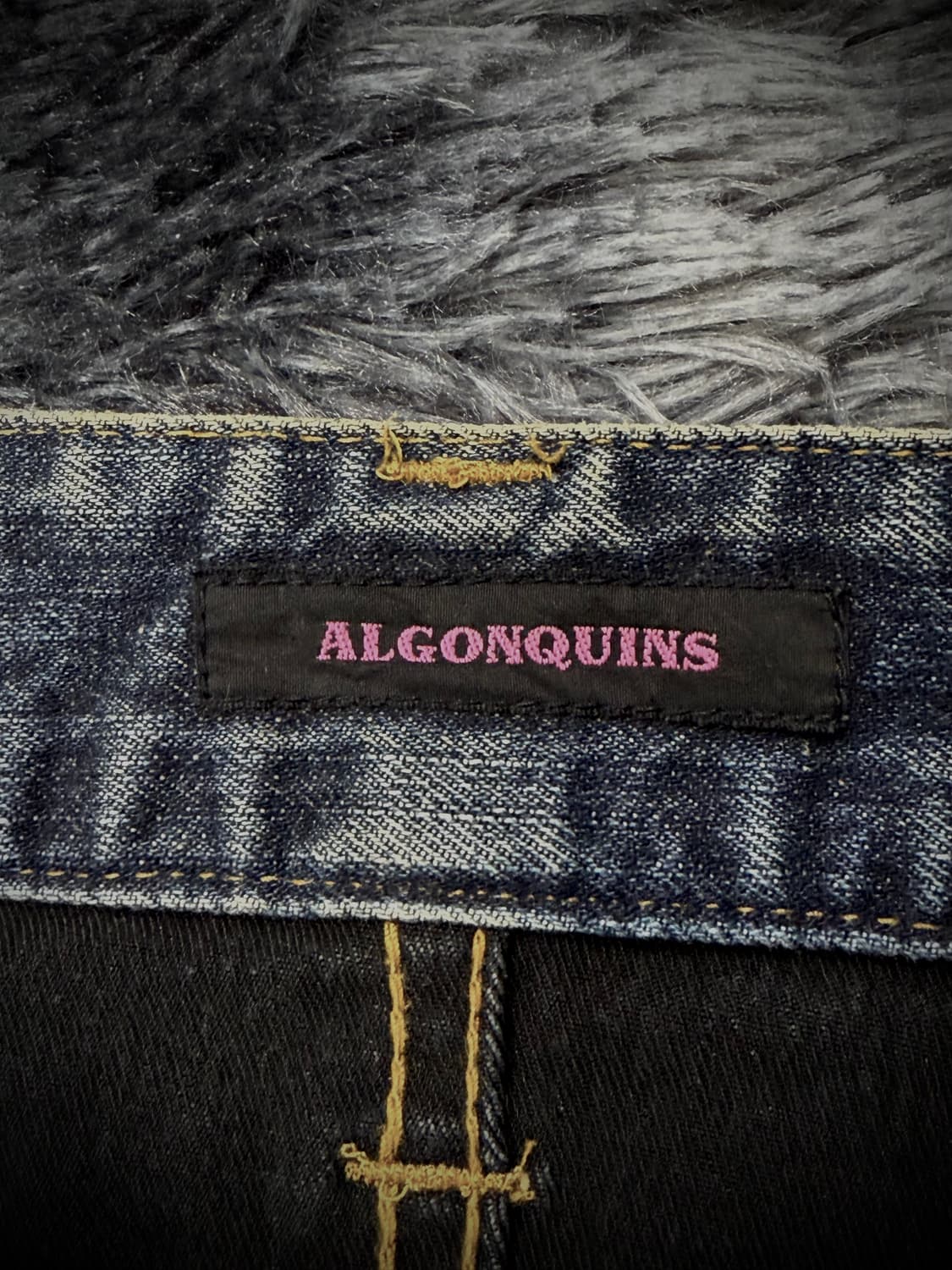ALGONQUINS 핑크 체인 자수 데미지 데님 팬츠 상품이미지9