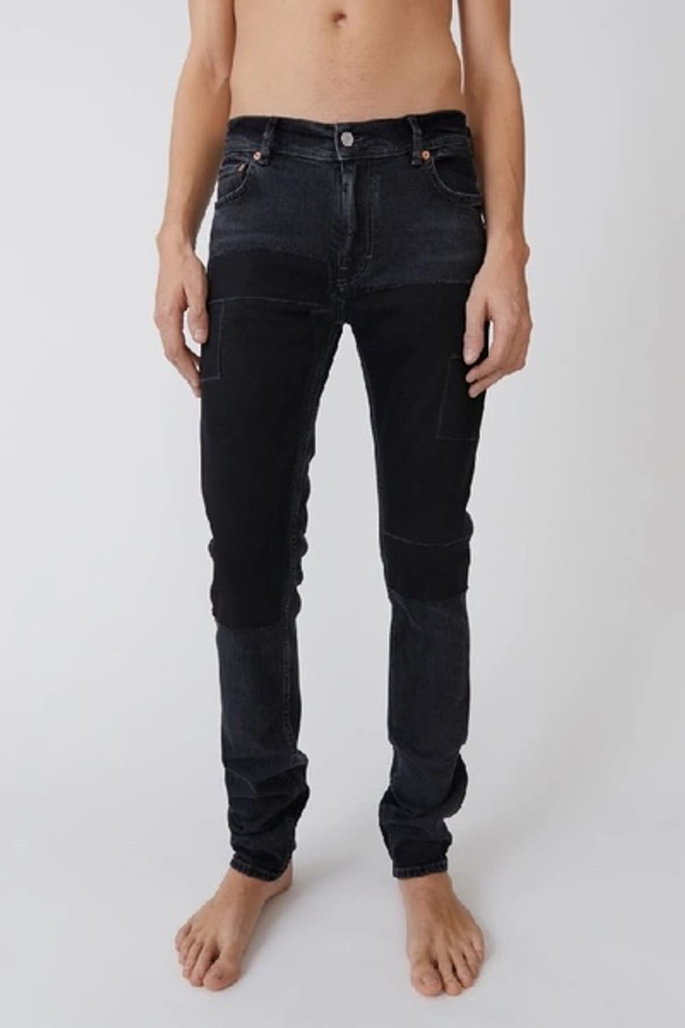North black patch skinny fit jeans 상품이미지1