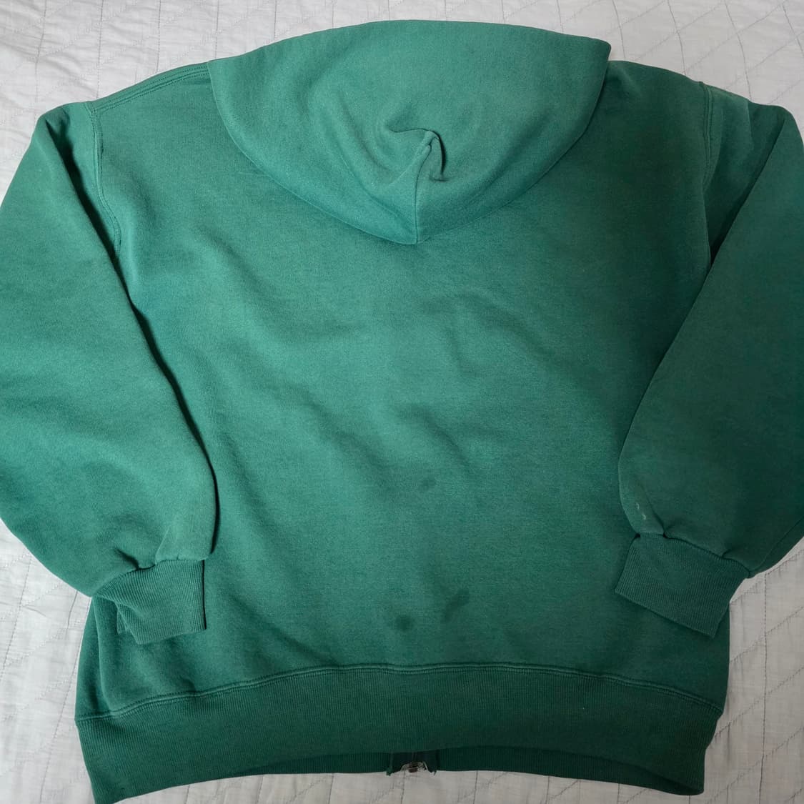 [L] 90s USA 빈티지 러셀 애슬레틱 후드집업 그린 ver. 스테인 상품이미지3