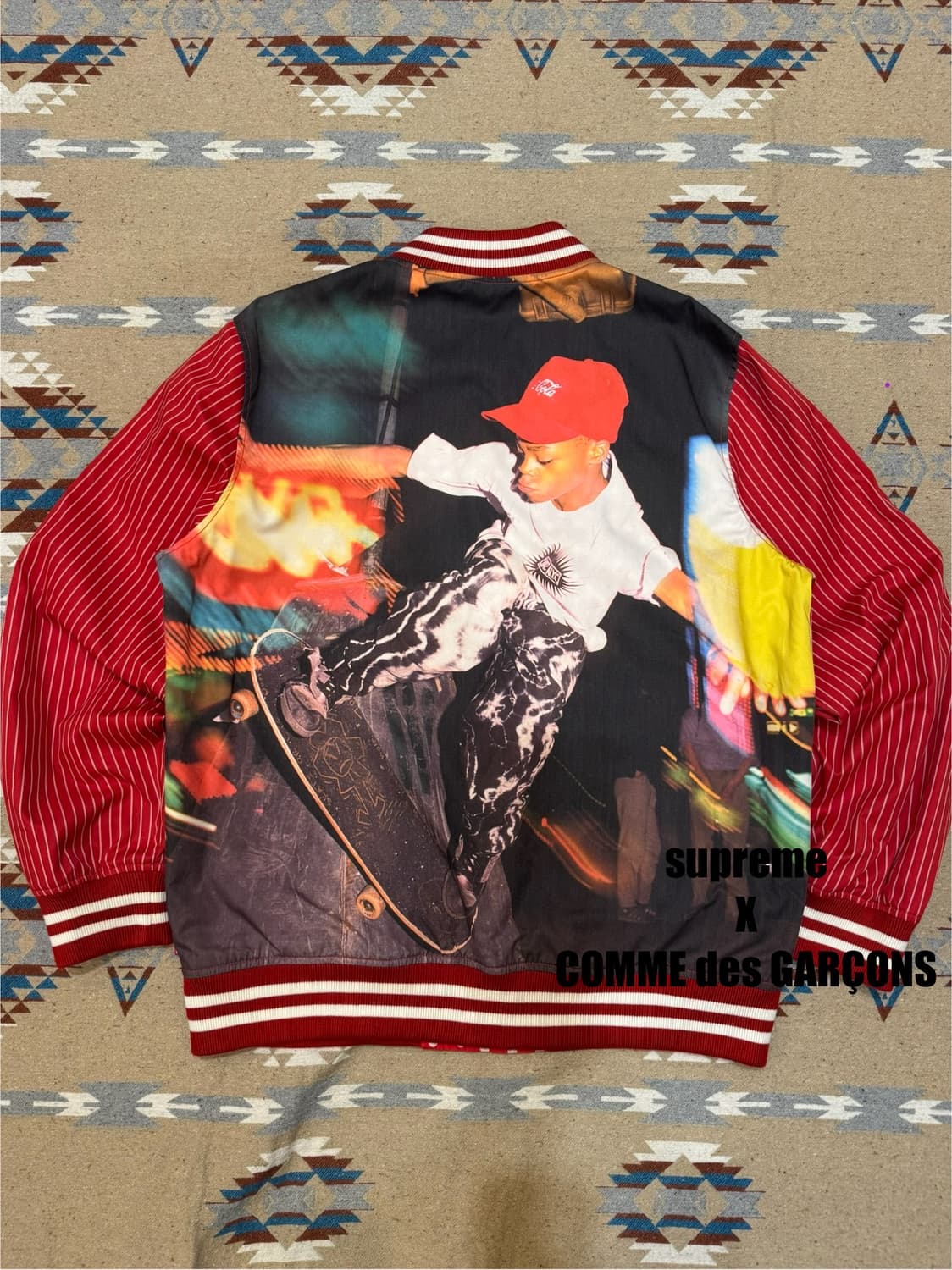 [XL] 슈프림 x 꼼데가르송 셔츠 리버시블 바시티 자켓 레드  상품이미지1