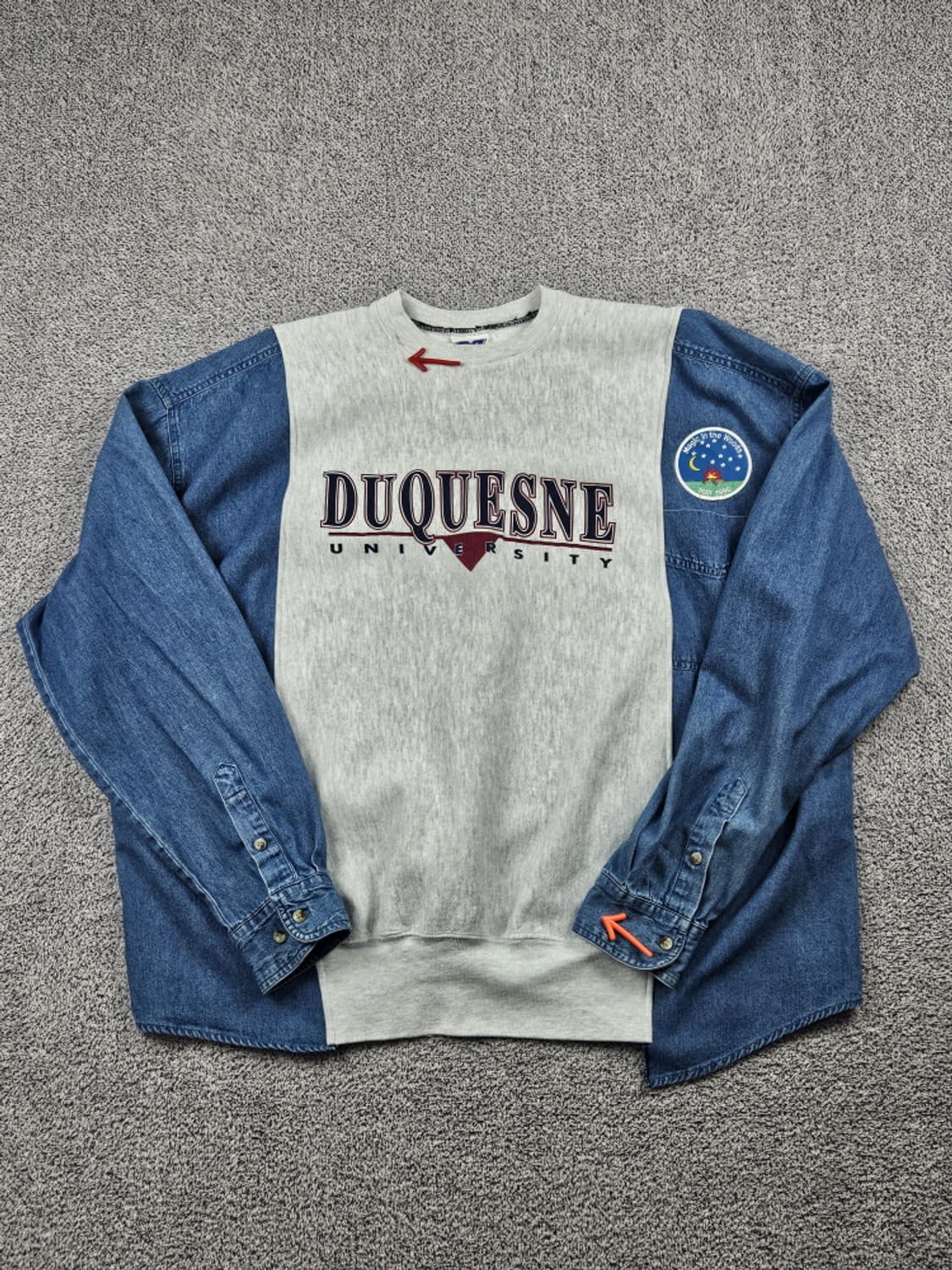 레이어컷 믹스드 MV듀케인X데님 커스텀 맨투맨 (상세설명참조/ 10225 상품이미지5