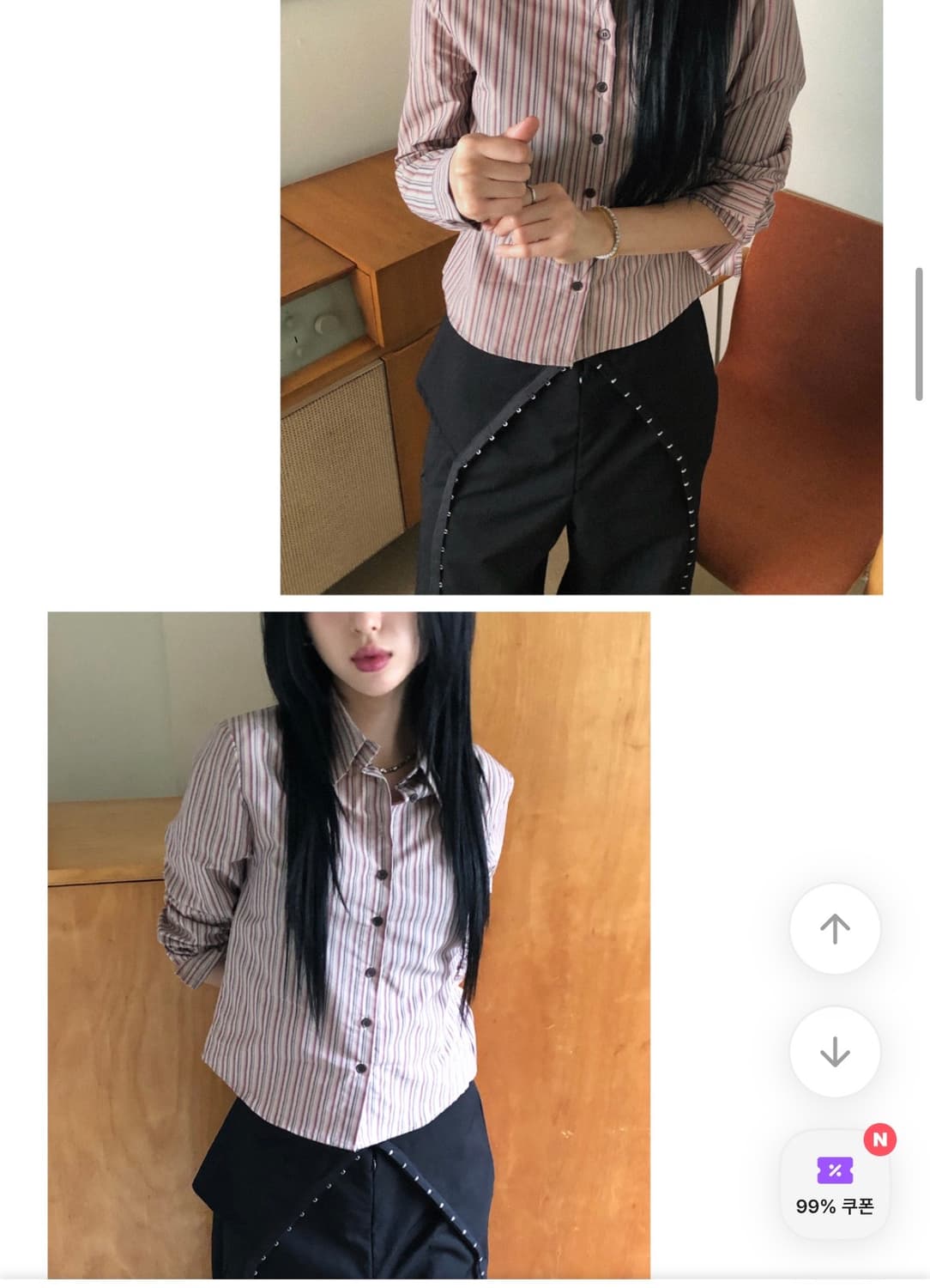 [새상품] 루프온 피버 스트라이프 셔츠 상품이미지1