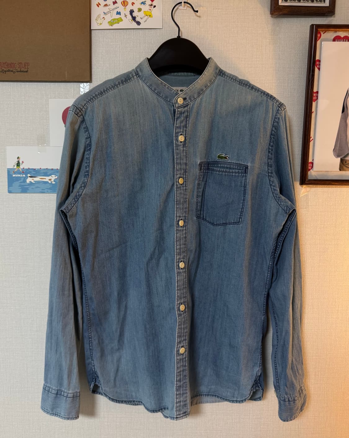 [L] 라코스테 헨리넥 데님 셔츠 상품이미지1