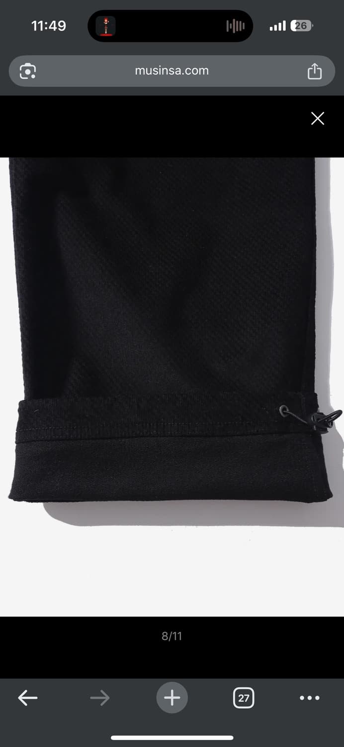 후톤 자가드 루거 팬츠 블랙 코듀로이 상품이미지4