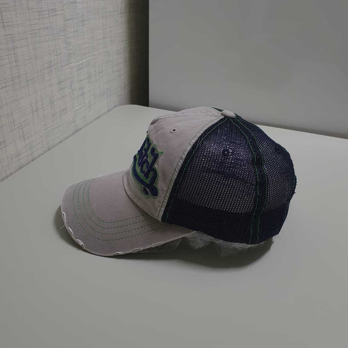 본더치 Von Dutch 빅로고 메쉬 트러커 디스트로이드 볼캡 그레이 상품이미지3