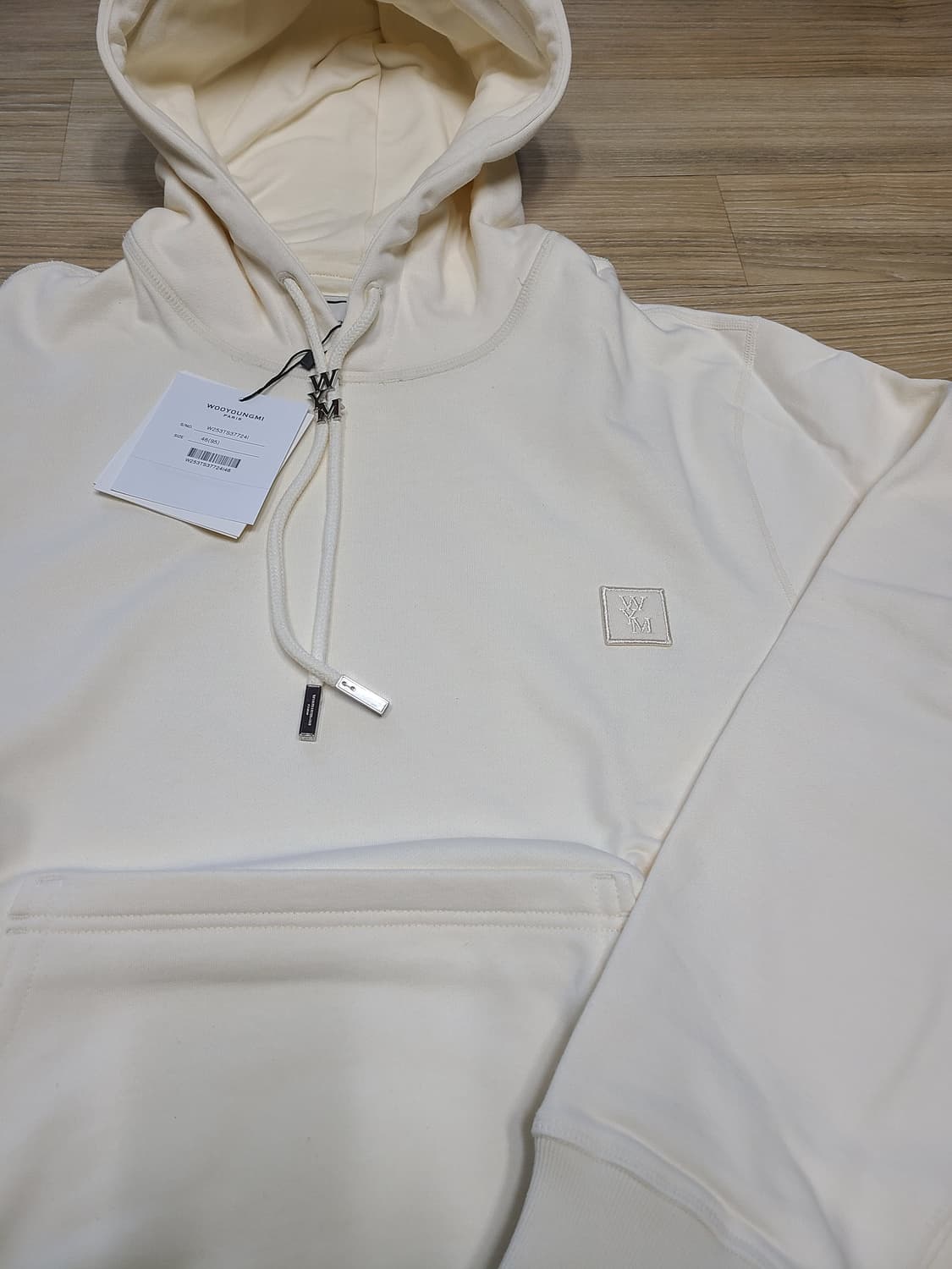 [정품/새상품] 우영미 아이보리 백로고 후드티셔츠 상품이미지5