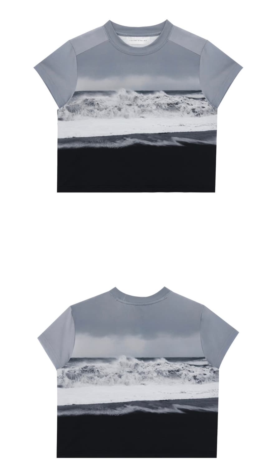 [트리밍버드] 썸머 웨이브 티셔츠 라이트블루그레이 - 택포 상품이미지4