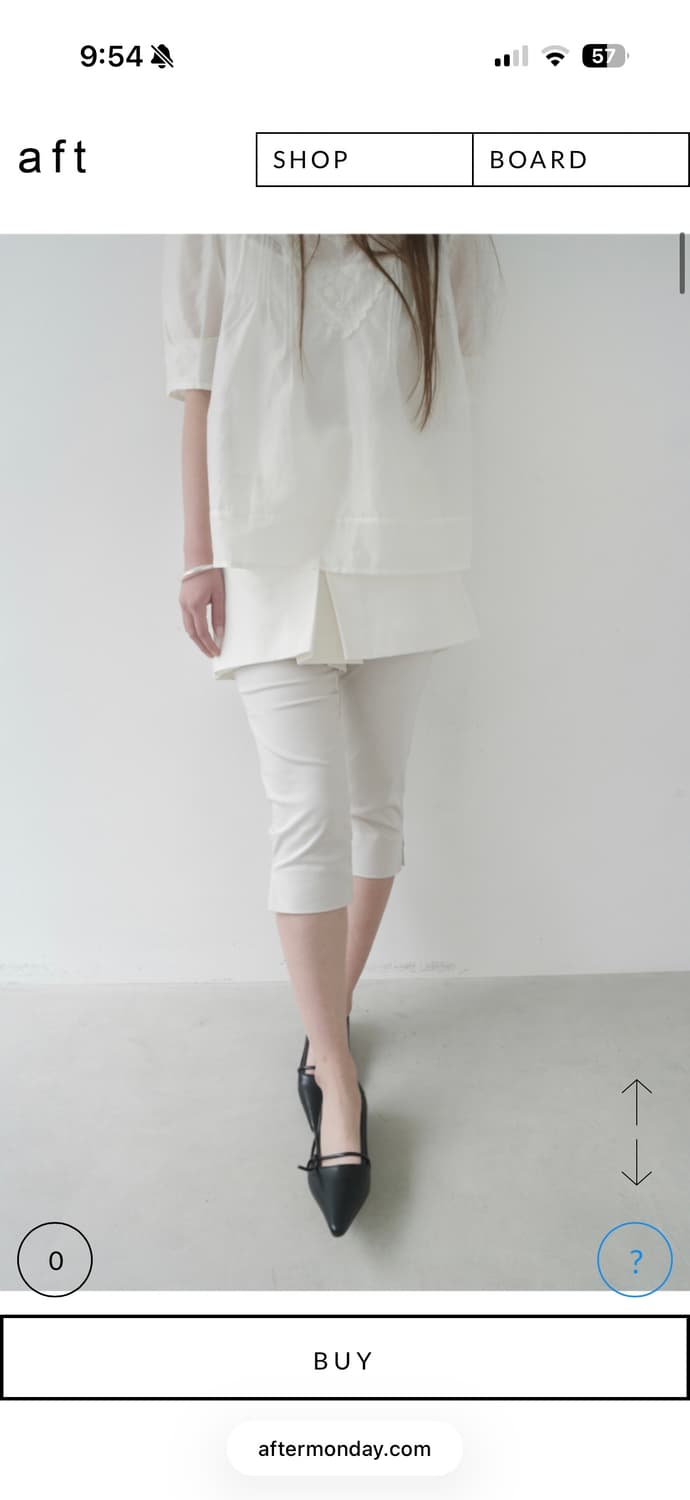 에프터먼데이 더블 버튼 카프리 팬츠 크림 새상품 상품이미지5