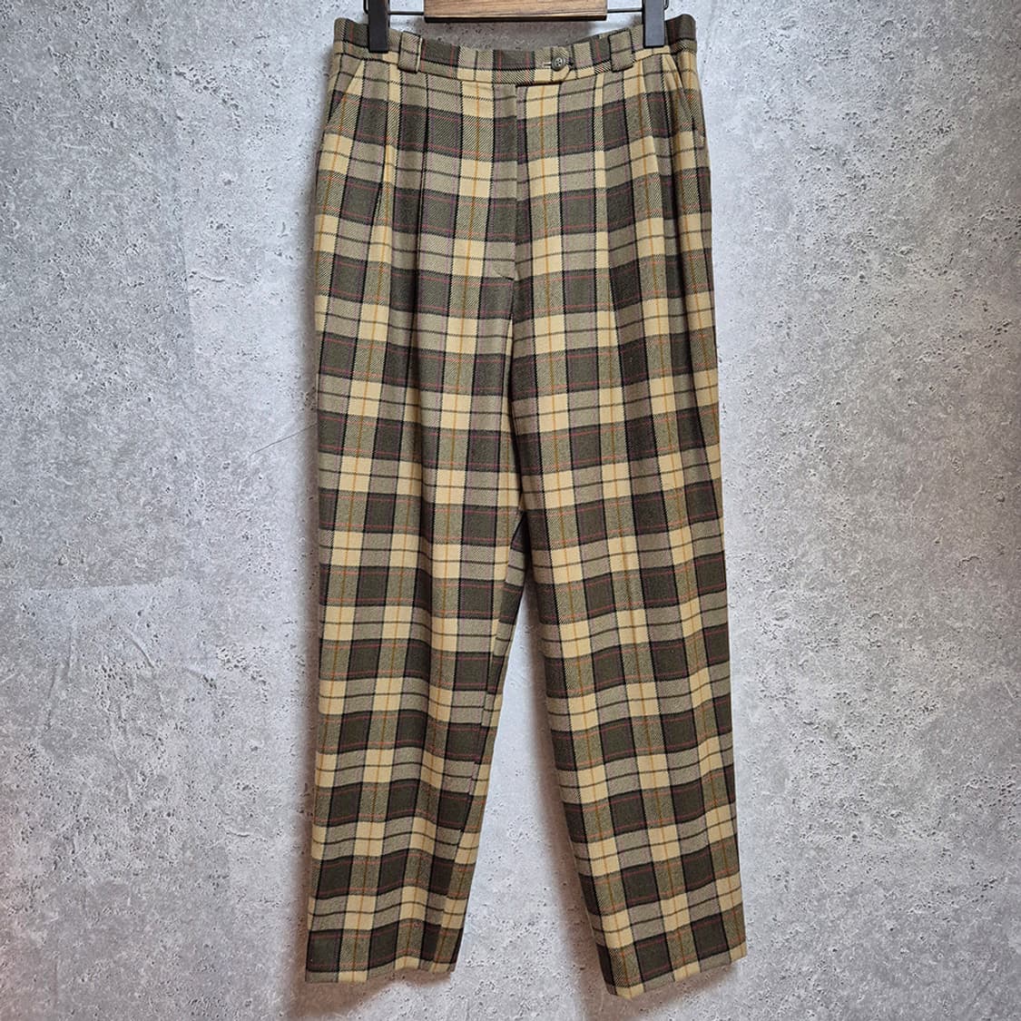 BON DEUX 여성 울 체크 팬츠(30, Made In Japan)  상품이미지1