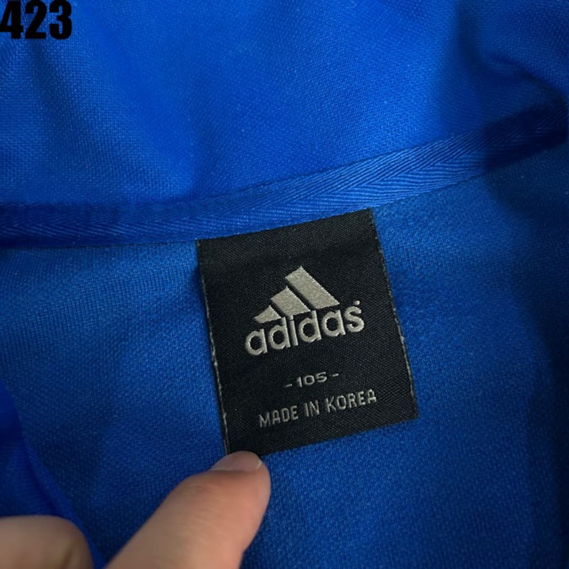 아디다스 파랑색 삼선 트랙탑 XL 져지 집업 자켓 상품이미지2