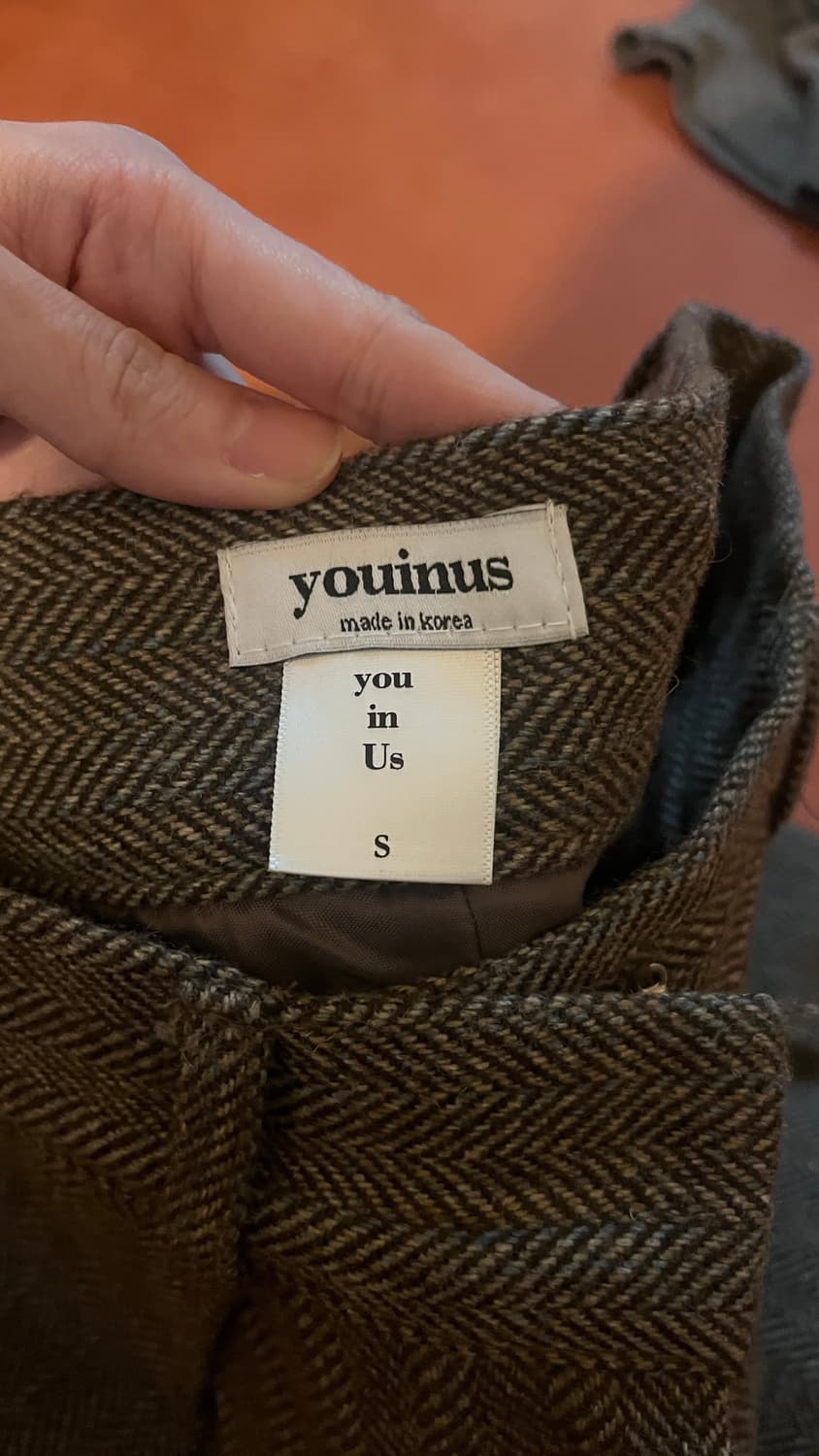 르메르핏 헤링본 카키브라운팬츠,브라운니트 셋업 (울,캐시 혼방)빈티지 상품이미지7