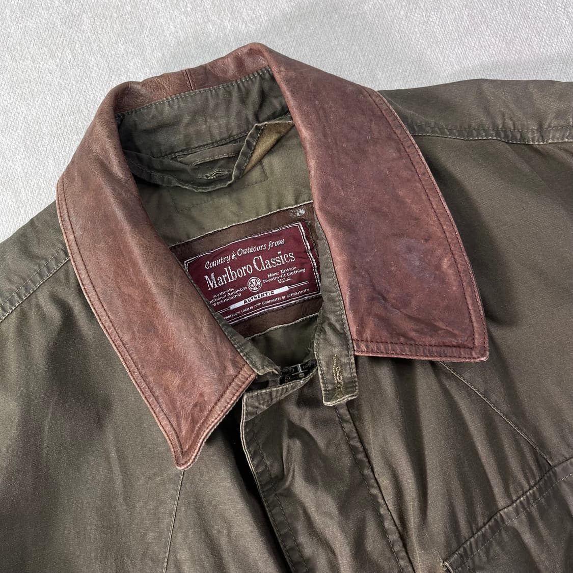 100 90s 빈티지 말보루 레더 야상자켓 상품이미지2