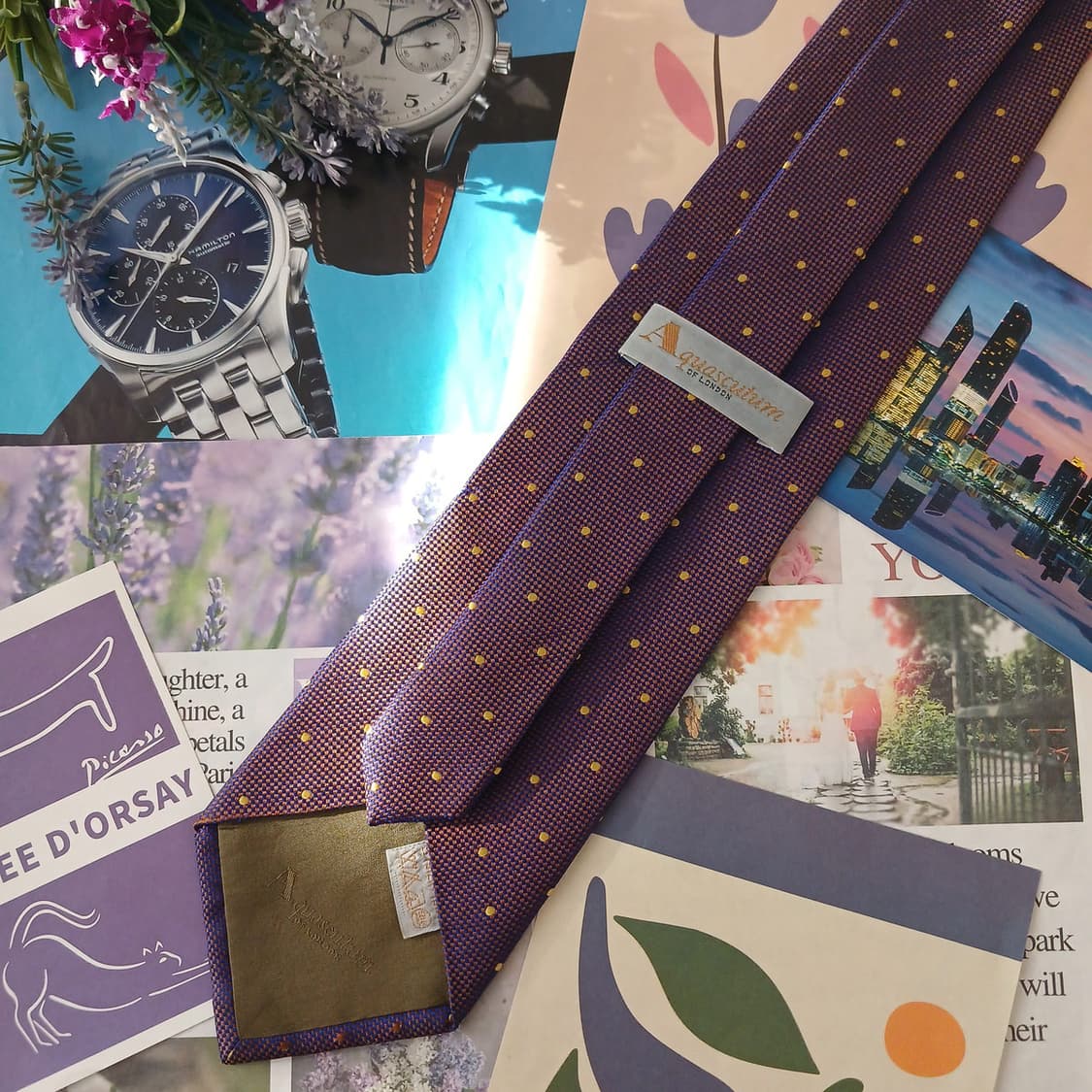 아쿠아스큐텀 실크 도트 자카드 넥타이 9.6cm A+등급 A19104
 상품이미지4