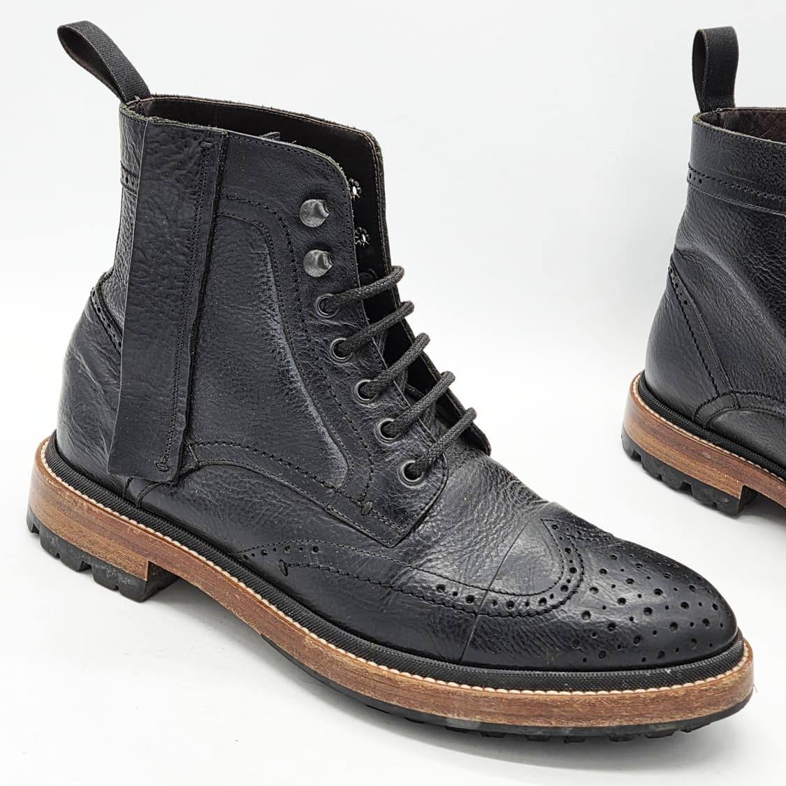  랑방 윙팁 ZIP 부츠 블랙 (8)  상품이미지6