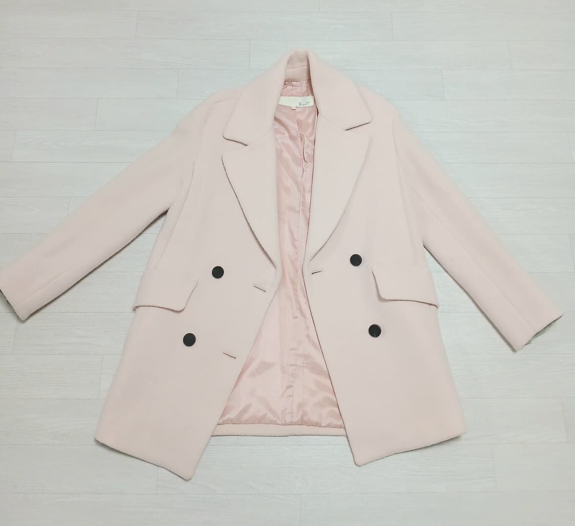 지컷 연핑크 반코트 베이비핑크 딸기우유 코트 상품이미지2